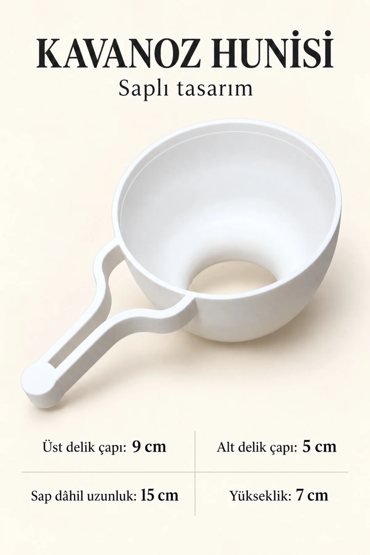Geniş Ağızlı Saplı Kavanoz Hunisi – 9 cm Üst Çap, 5 cm Alt Çap - Görsel 5