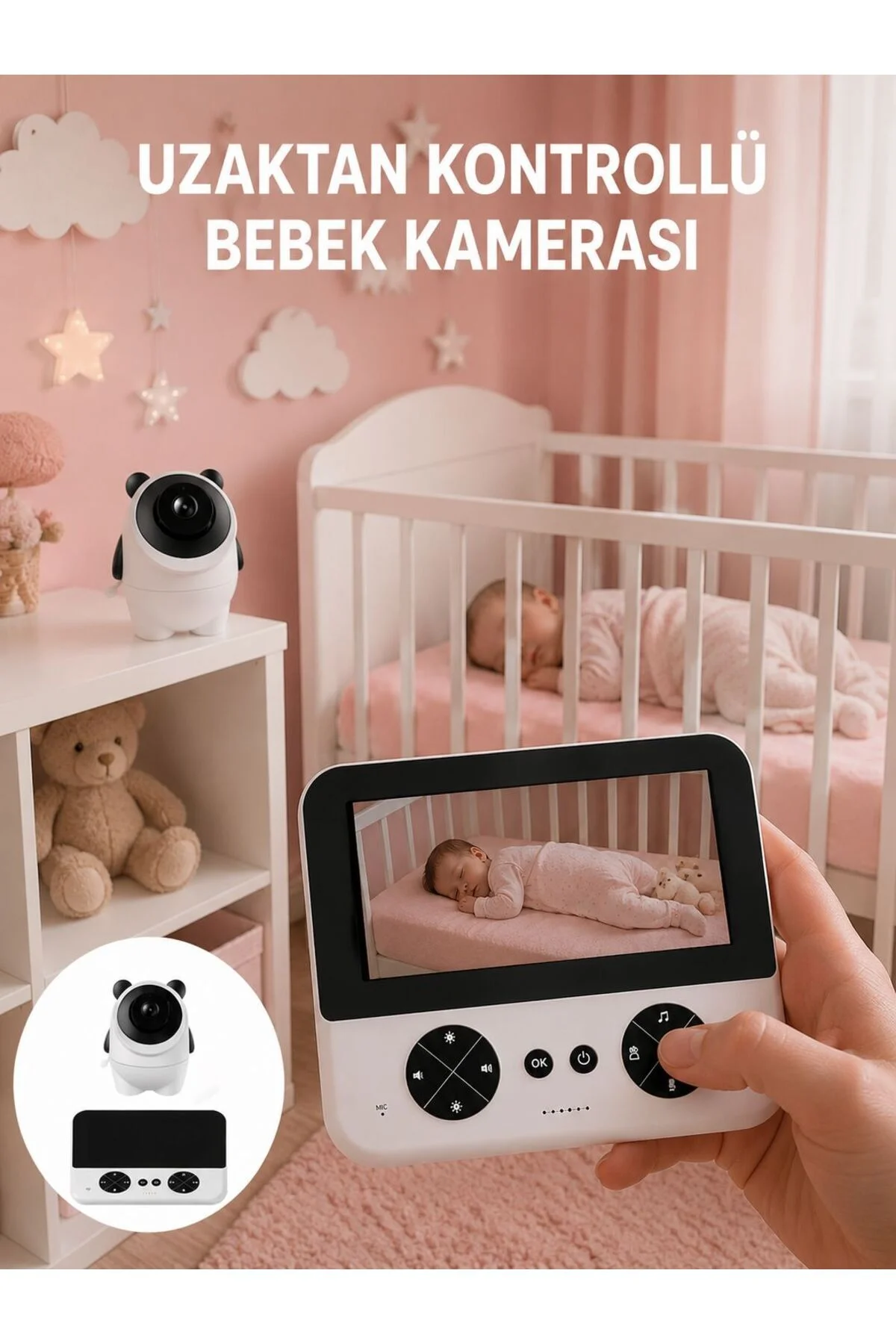 Geniş Ekranlı Bebek Monitörü Ağlama Algılama Özellikli Yeni Nesil Geniş Ekranlı Bebek Monitörü Ağlama Algılama Özellikli Yeni Nesil
