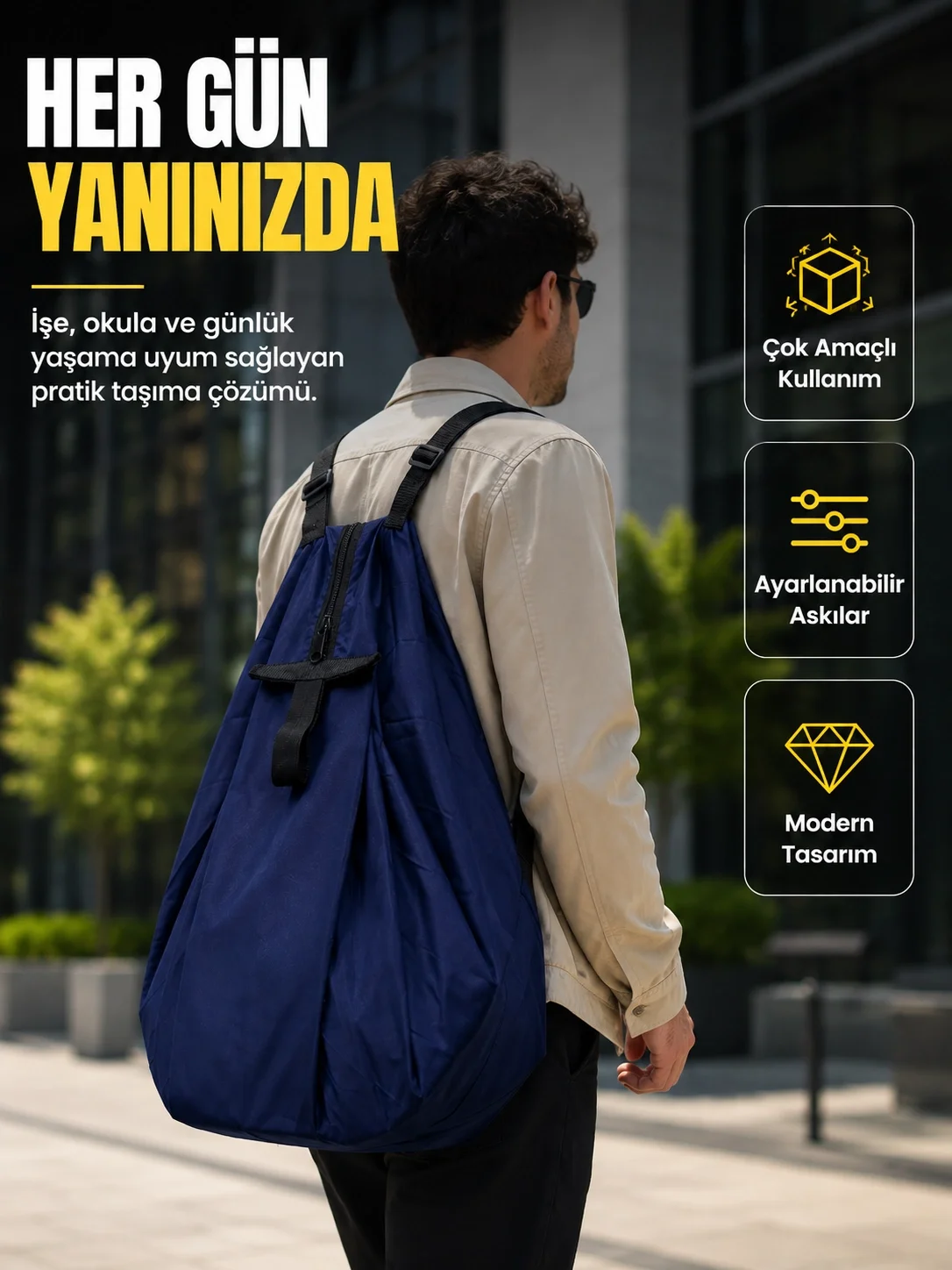 Geniş İç Hacimli Katlanabilir Çanta Pratik Taşıma Deneyimi Sunan Modern Tasarım