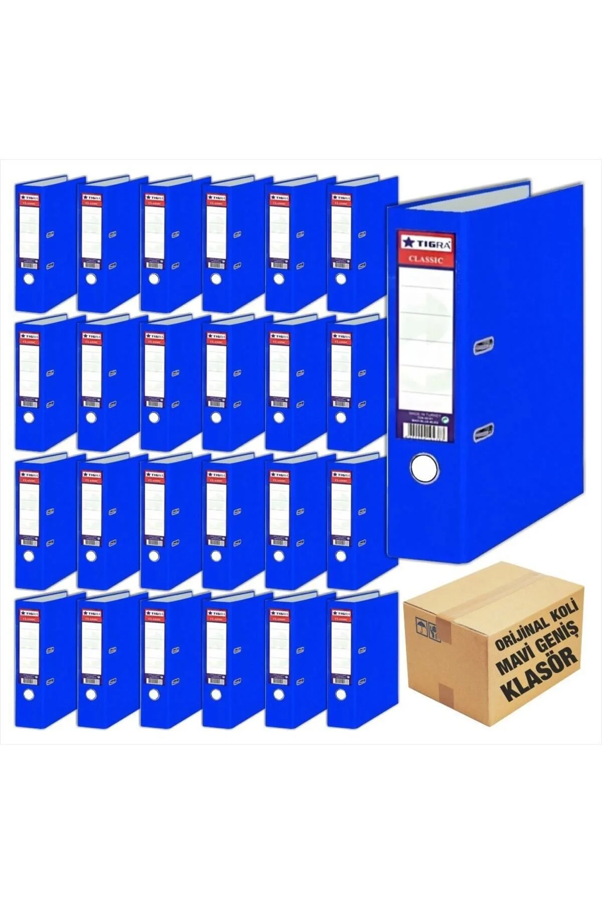 Geniş Plastik Büro Klasörü Mavi 2'li