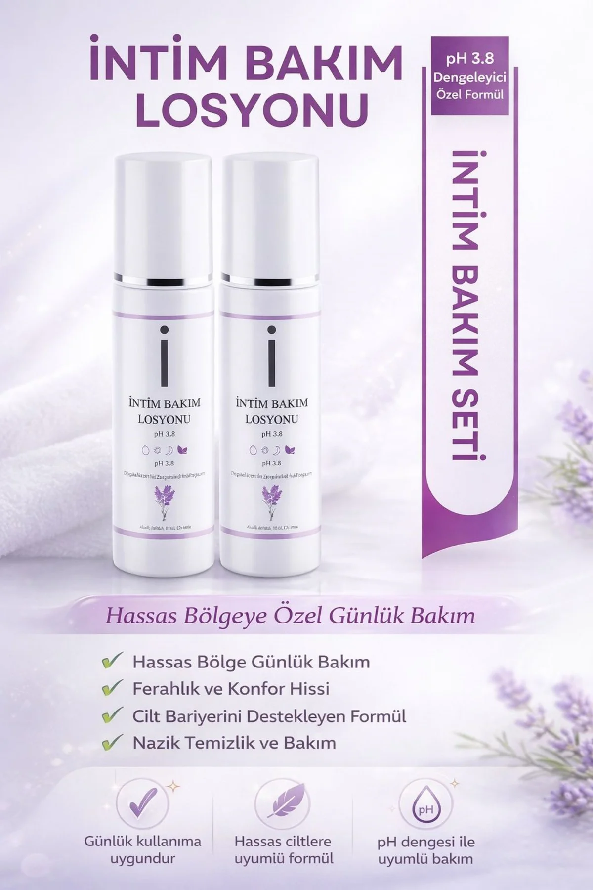 Genital Bölge, Akıntı, ve Koku Gidermeye Yardımcı Losyon (150ml x