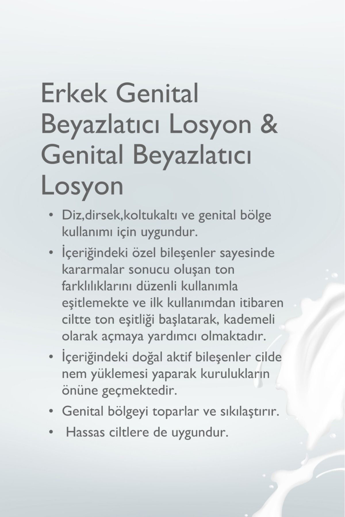 Baga Genital Bölge Beyazlatıcı Krem & Erkek Genital Bölge Beyazlatıcı 