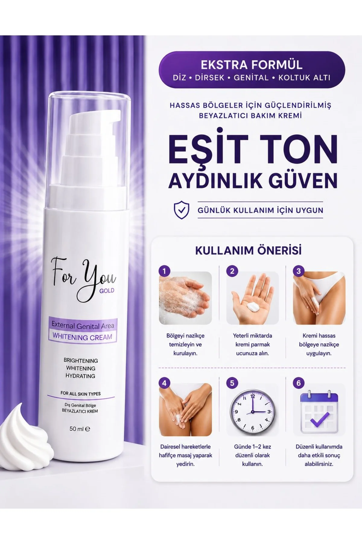 Genital Bölge Kararma Karşıtı(Koltuk altı,Diz,Dirsek ve Dış Genit
