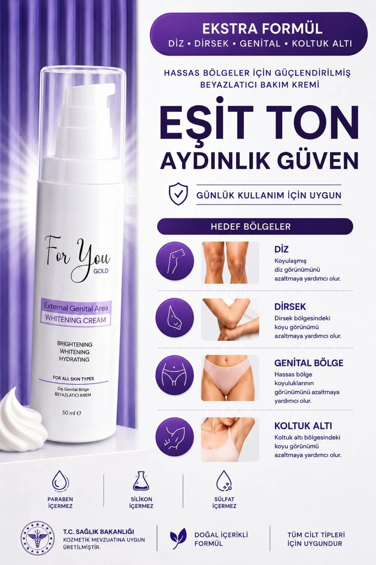 Genital Bölge Kararma Karşıtı(Koltuk altı,Diz,Dirsek ve Dış Genit