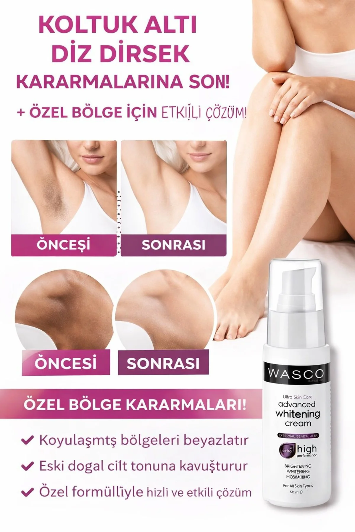 Genital Bölge Kararma Karşıtı (Koltuk Altı, Diz, Dirsek Ve Dış Ge