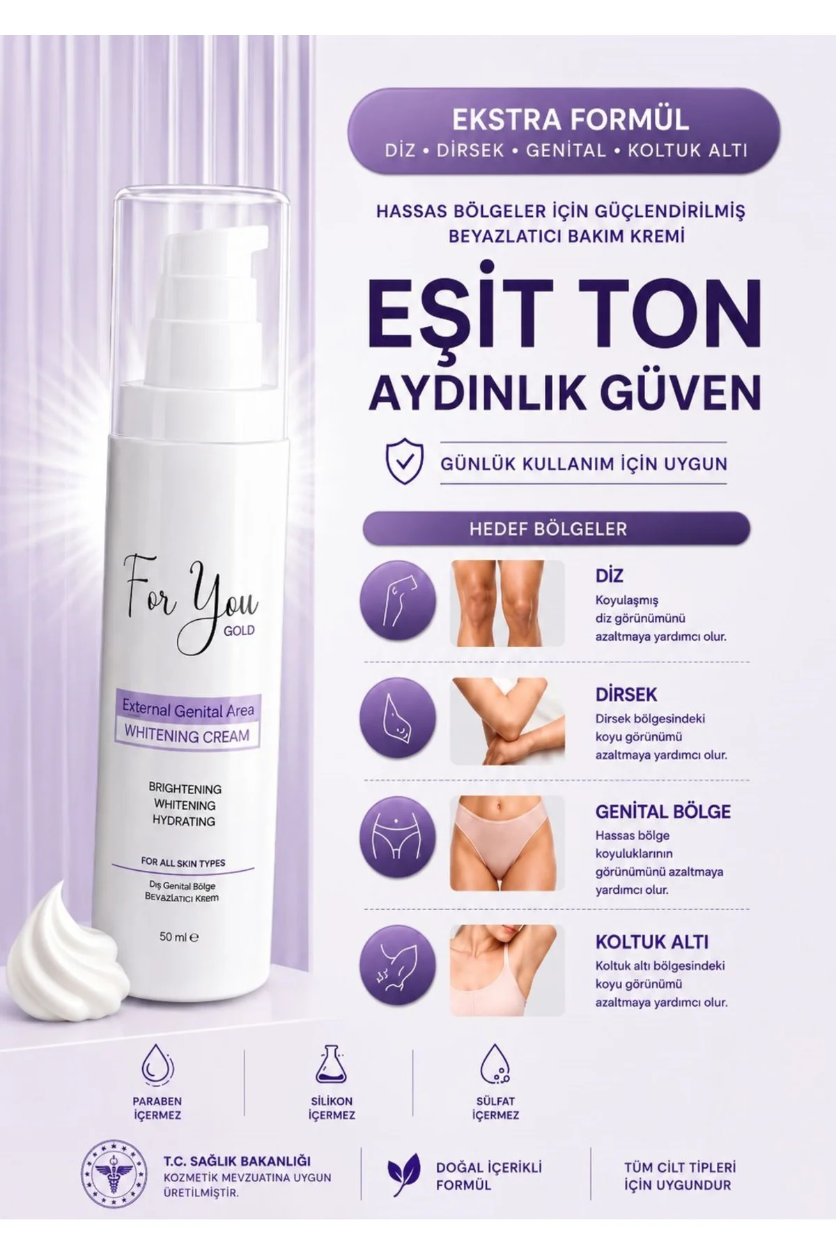 Genital Bölge Kararma Karşıtı(Koltuk altı,Diz,Dirsek ve Dış Genit