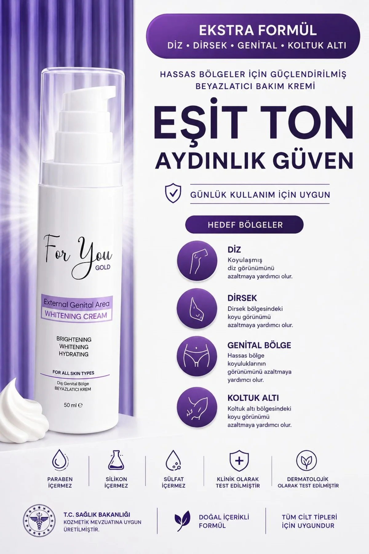 Genital Bölge Kararma Karşıtı(Koltuk altı,Diz,Dirsek ve Dış Genit
