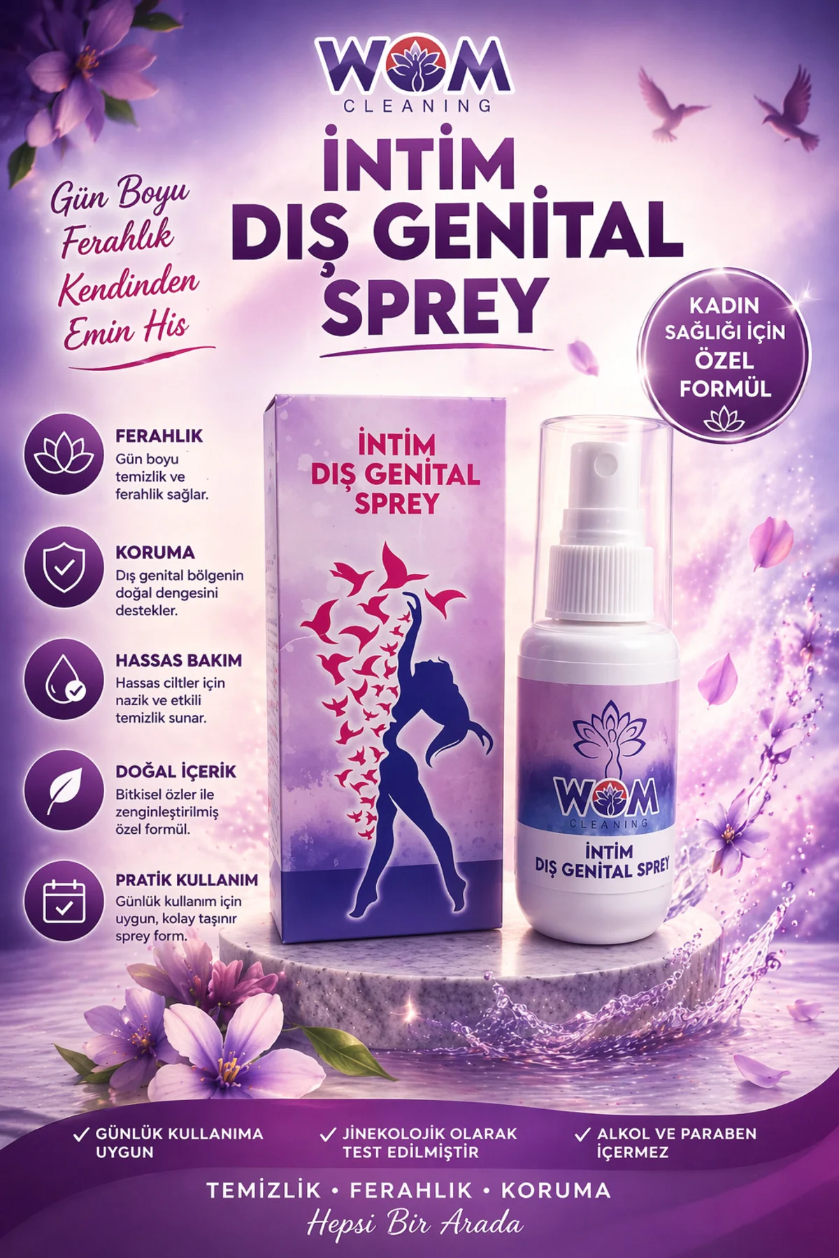 Genital Bölge Koku Önleyici, Akıntı Toparlayıcı Intim Bakım Spreyi Genital Bölge Koku Önleyici, Akıntı Toparlayıcı Intim Bakım Spreyi