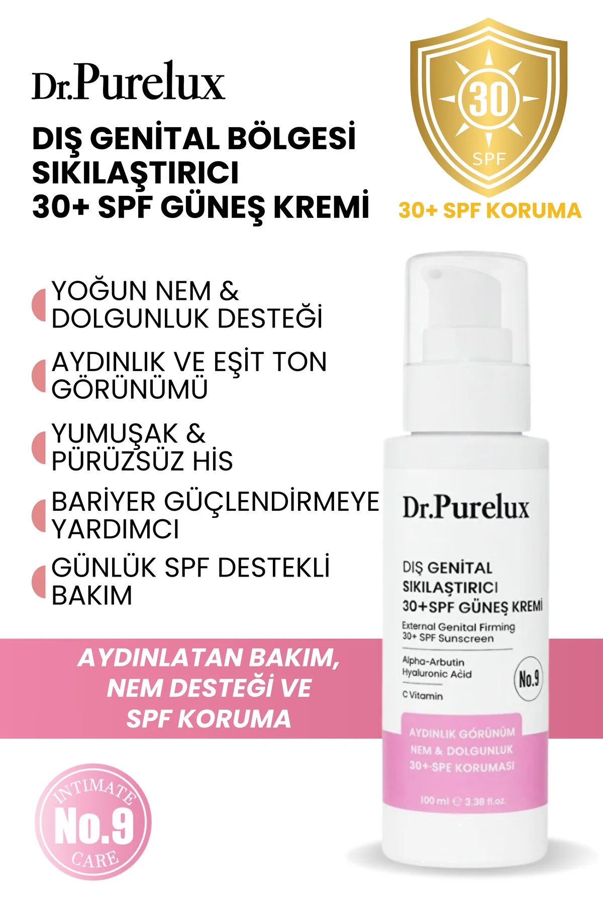 Genital Bölge Sıkılaştırıcı, Anti-Aging 30 +Spf Güneş Bakım Kremi