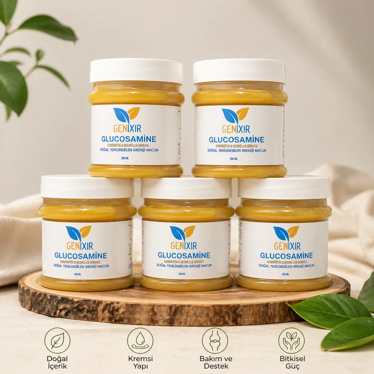 Genixir Glukozamin Krem 200 ml - Bitkisel Yağlı Kondroitin Macun