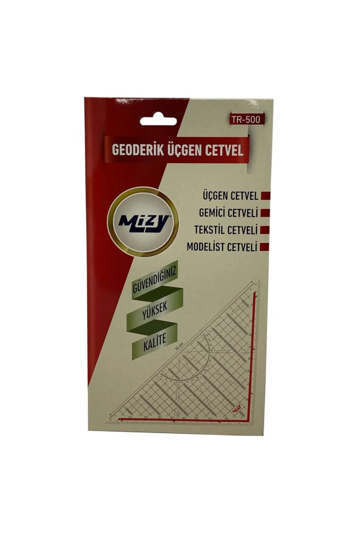 Geoderik Üçgen Cetvel Gemici Cetveli Tekstil Cetveli Modelist Cetveli 32 cm