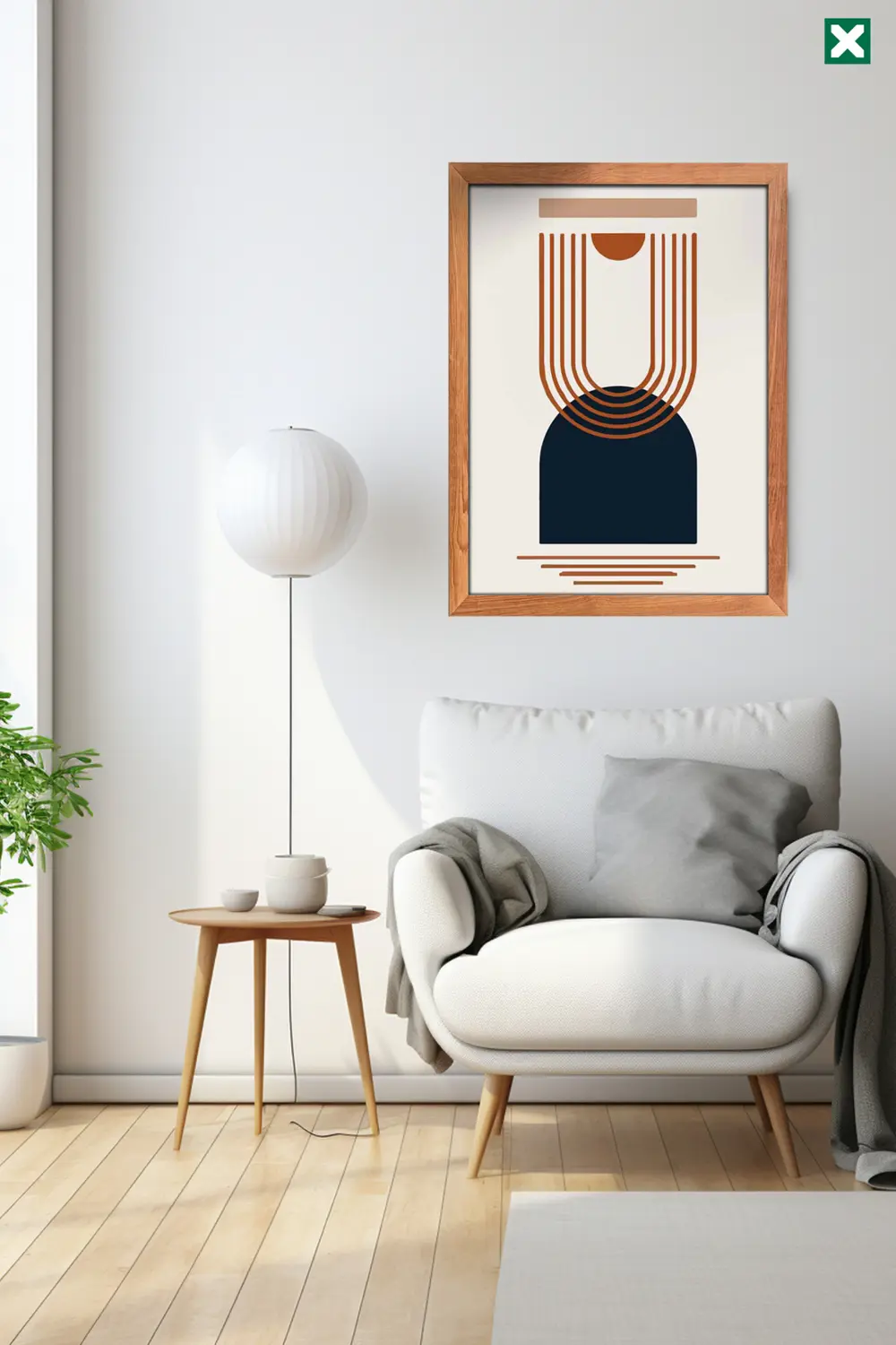 Geometric Boho Duvar Sanatı 3'lü Set Çerçeve Görünümlü Modern Mdf