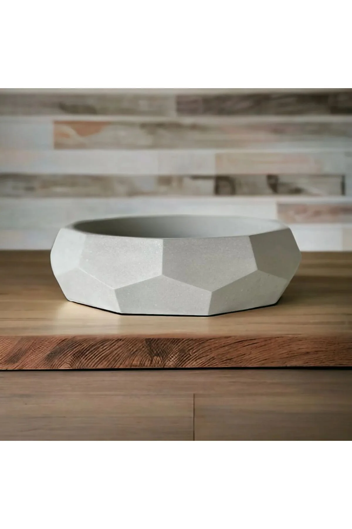 Geometrik Beton Bonsai ve aranjman saksısı açık renk
