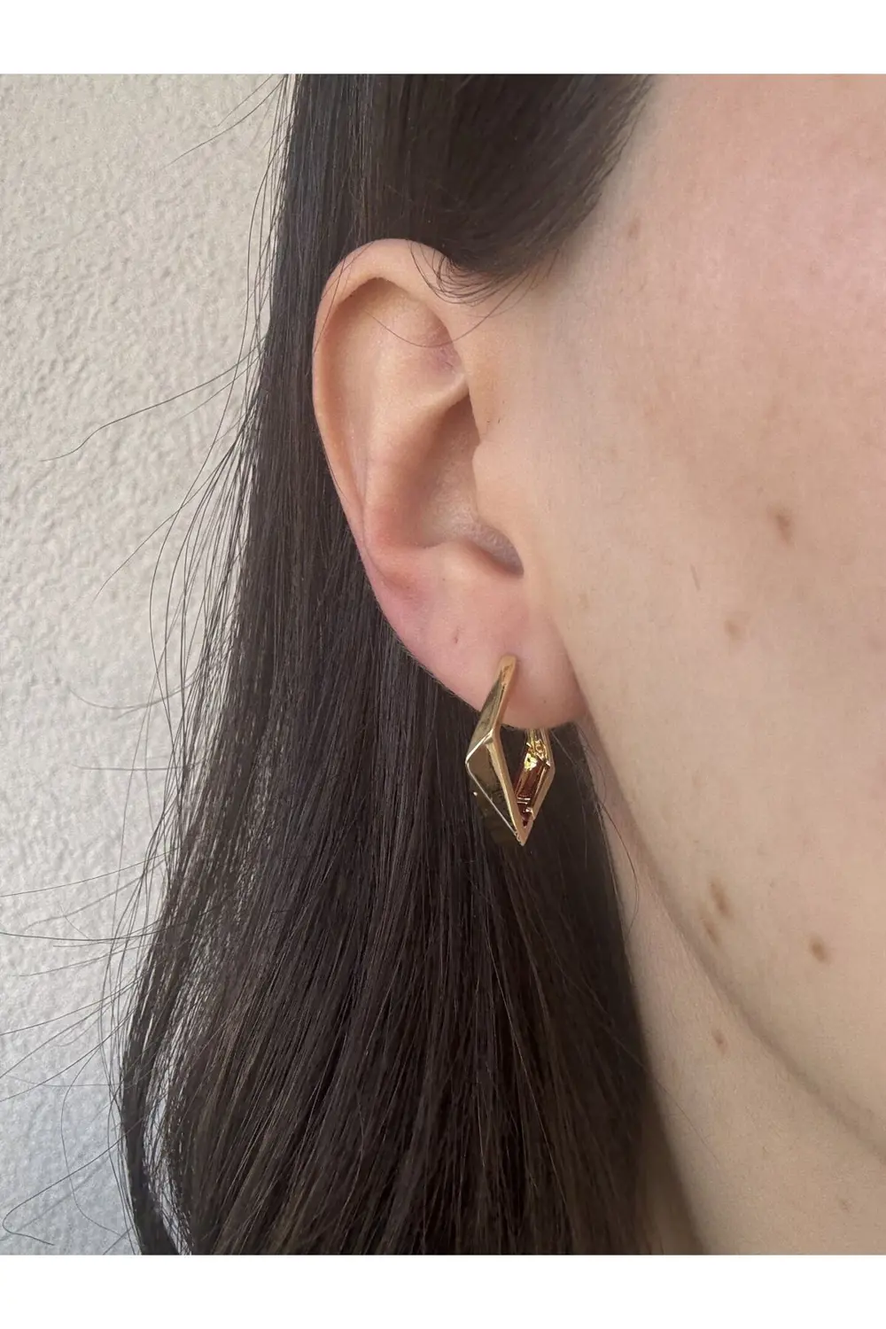 Atelier Emine Geometrik Desen Çelik Küpe