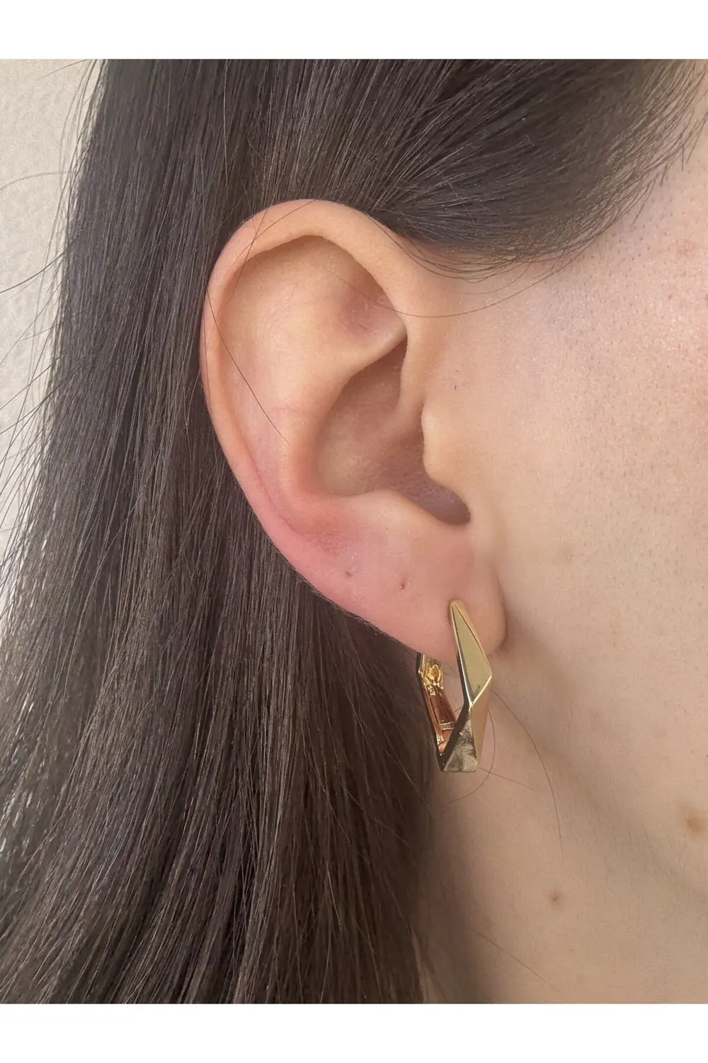 Atelier Emine Geometrik Desen Çelik Küpe