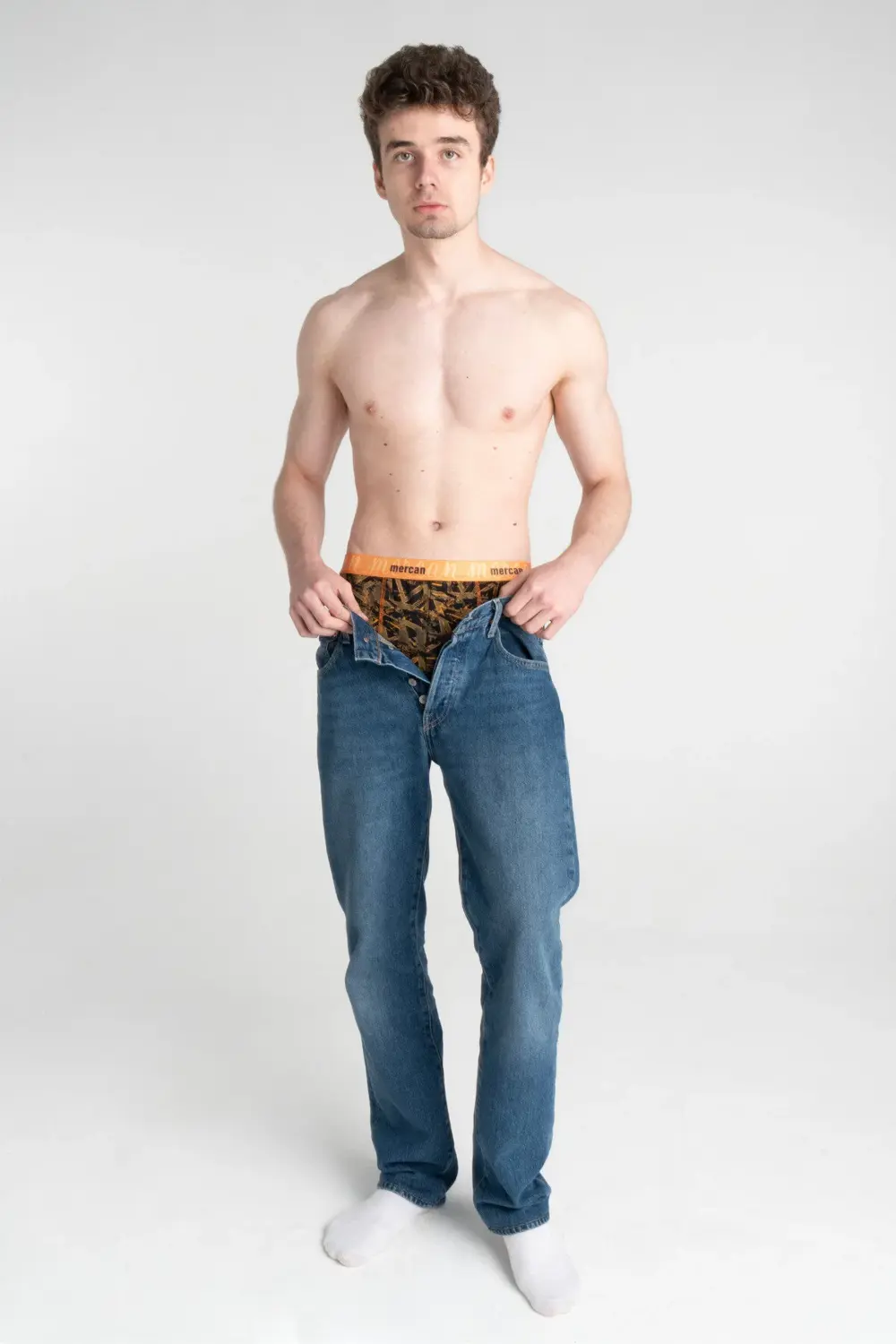 Geometrik Desenli Likralı Pamuklu Baskılı Erkek Boxer