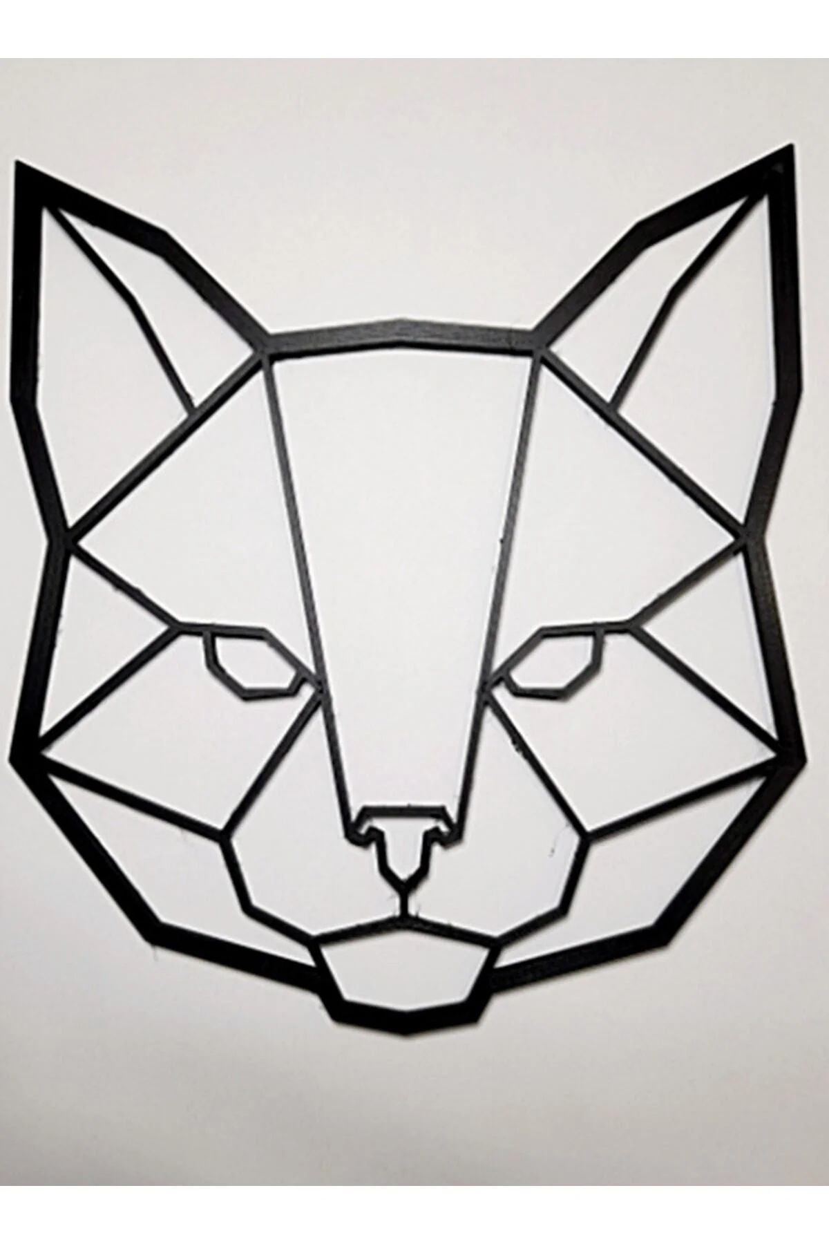 Geometrik Kedi Yüzü Duvar Dekoru 30 Cm