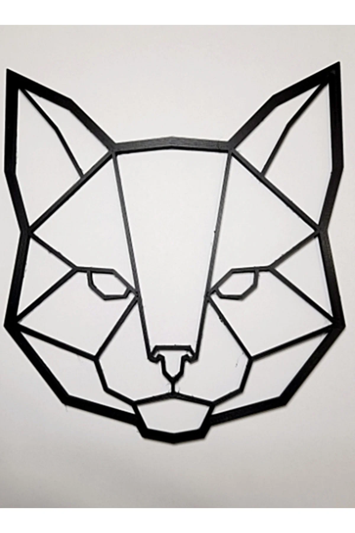 Geometrik Kedi Yüzü Duvar Dekoru 30 Cm