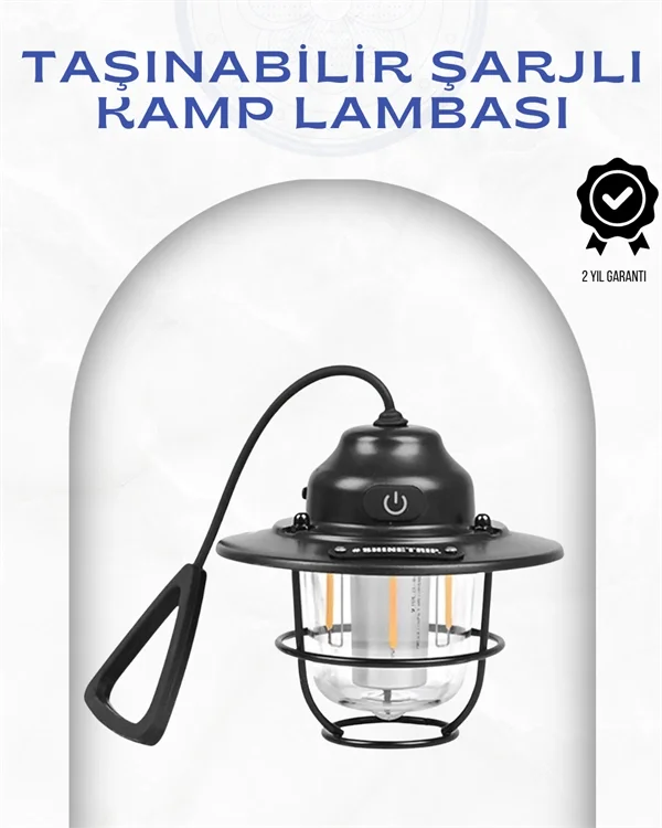 Geometrik Tasarımlı Vintage Kamp Lambası – Type-C Şarj, Ayarlanabilir Parlaklık Fiyatı, Yorumları ve Özellikleri