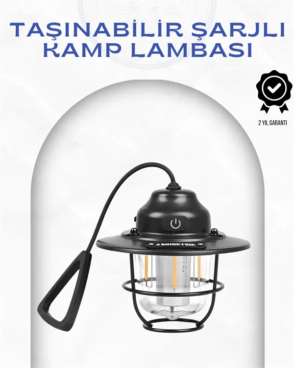 Geometrik Tasarımlı Vintage Kamp Lambası – Type-C Şarj, Ayarlanabilir Parlaklık Geometrik Tasarımlı Vintage Kamp Lambası – Type-C Şarj, Ayarlanabilir Parlaklık