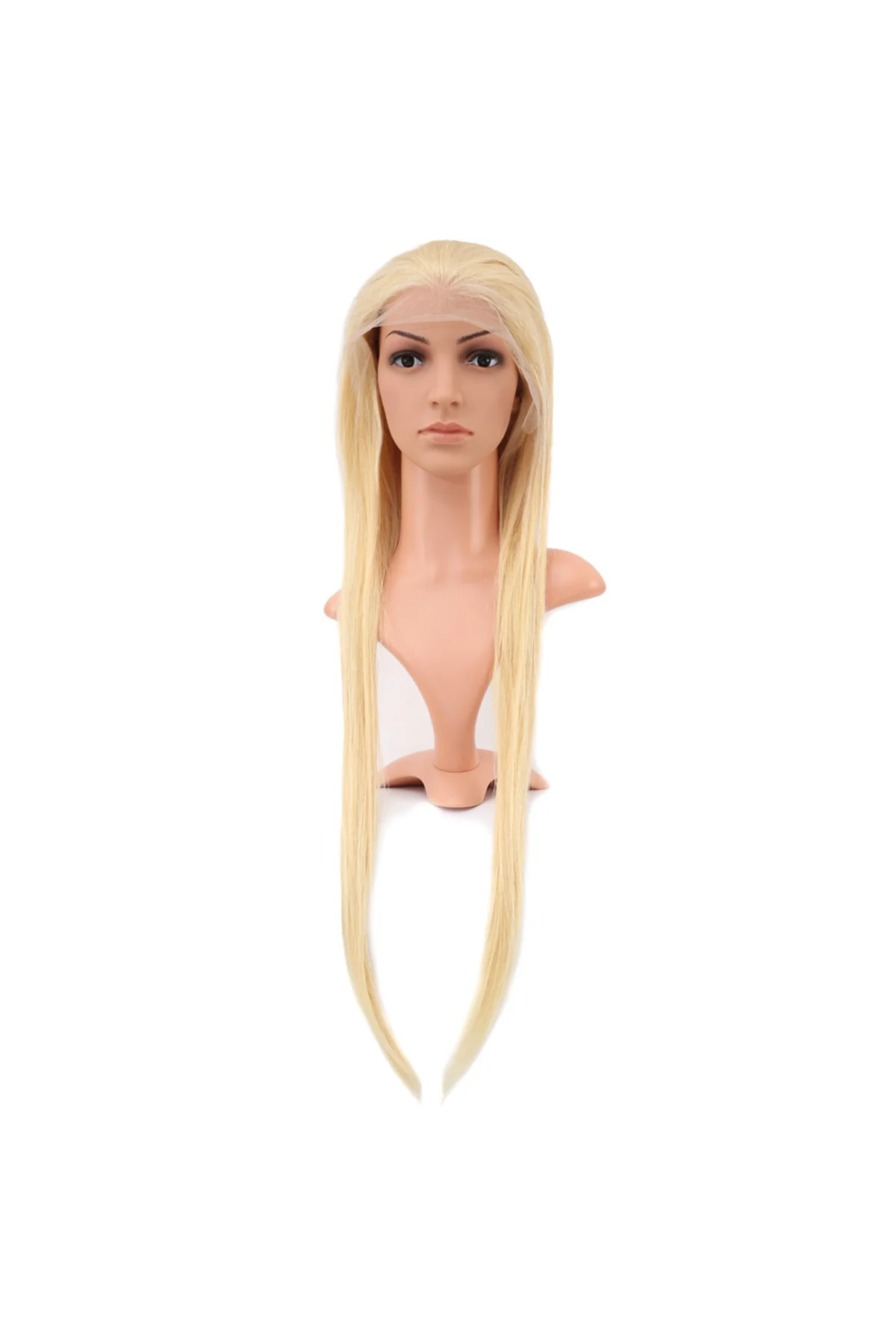 Gerçek Front Lace Düz Platin Tül Peruk / 85/90cm