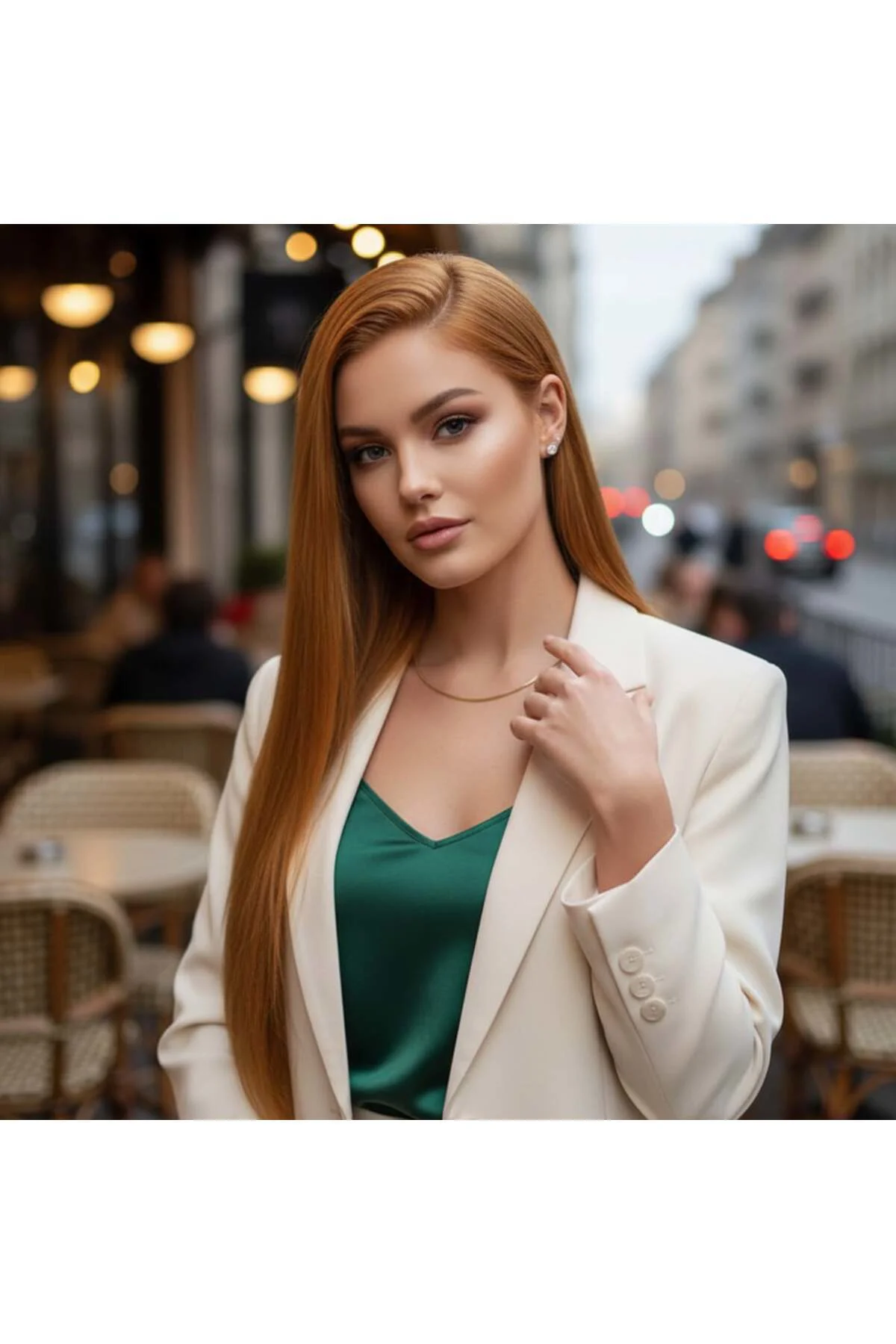 Gerçek Front Lace Tül Peruk / Düz / Bakır 70/75cm