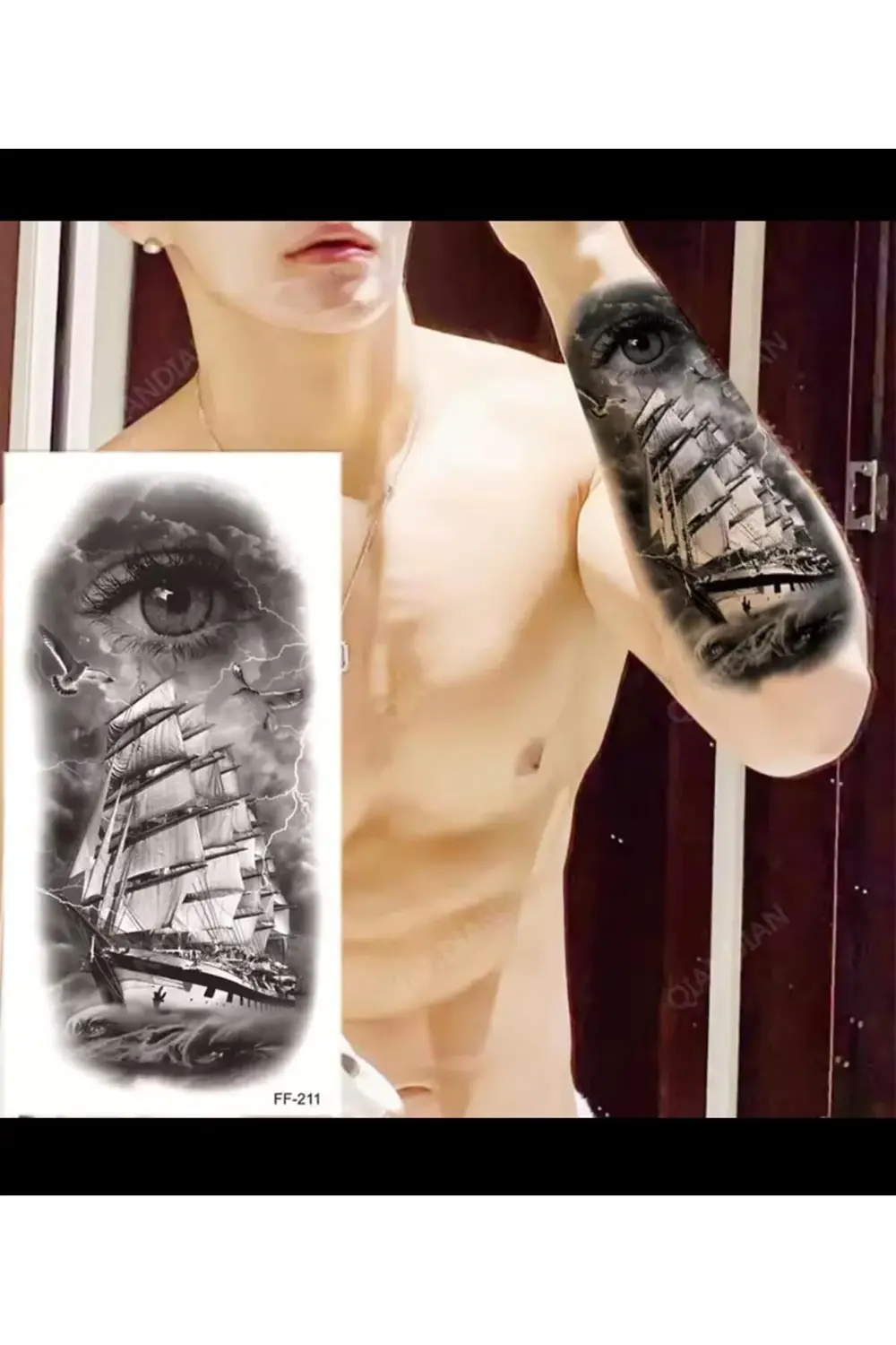 Arescollection Gerçek Görünümlü 3 D Suya Denize Dayanıklı Geçici Dövme Holiday T