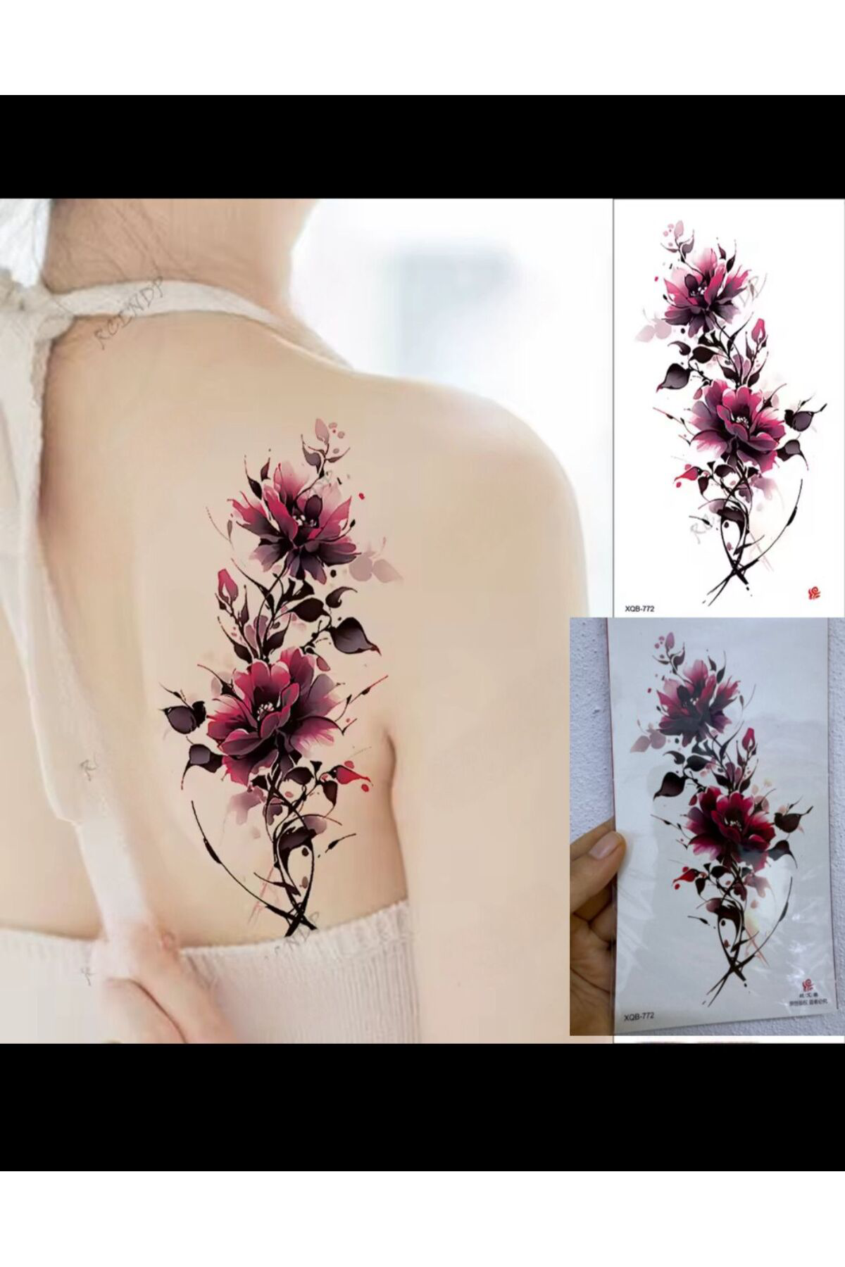 Arescollection Gerçek Görünümlü 3 D Suya Denize Dayanıklı Geçici Dövme Holiday T