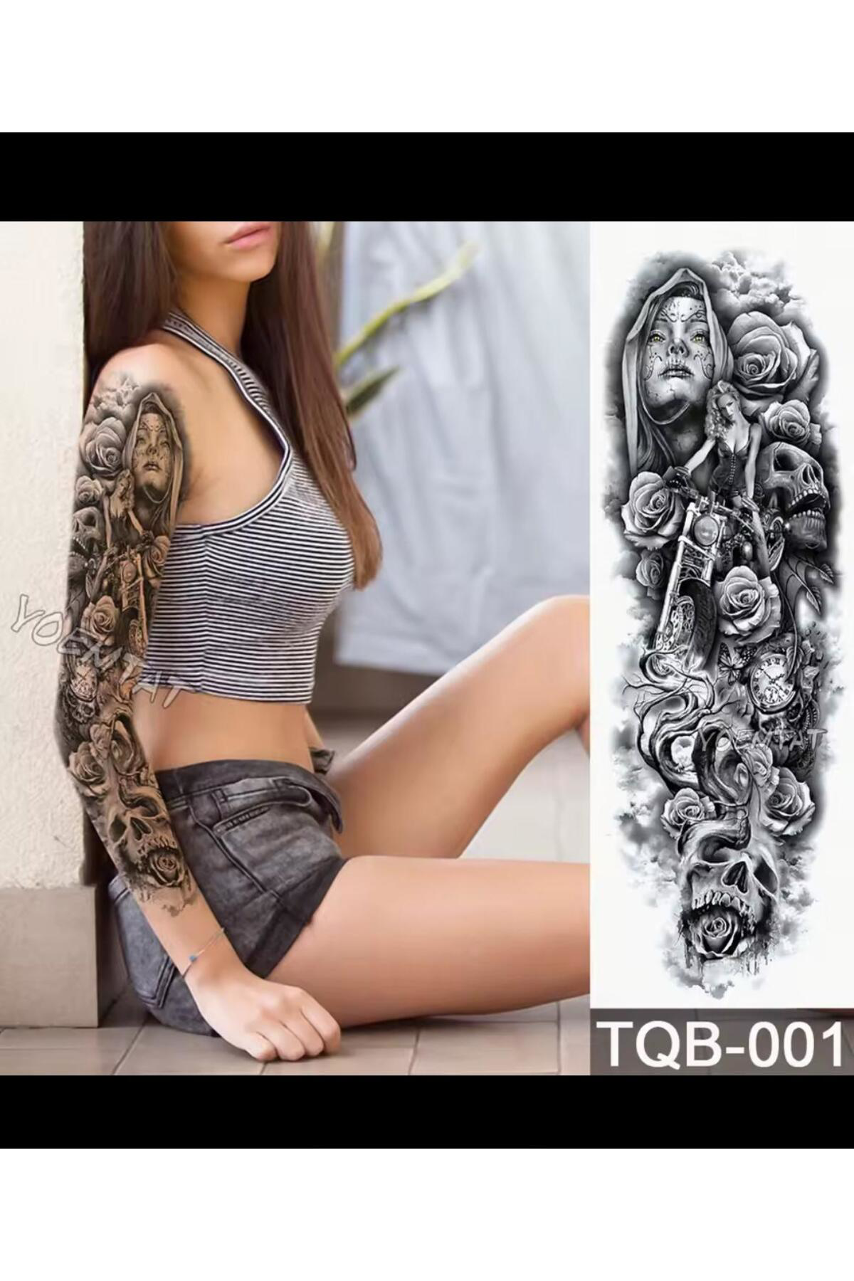 gerçek görünümlü 3d suya dayanıklı kol bacak kaplama geçici dövme