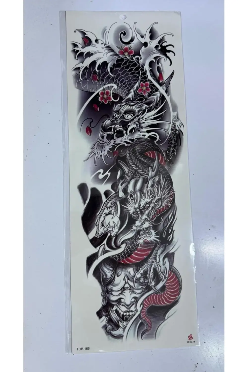 Arescollection Gerçek Görünümlü 3D Suya Dayanıklı Kol Bacak Kaplama Ejderha Geçi