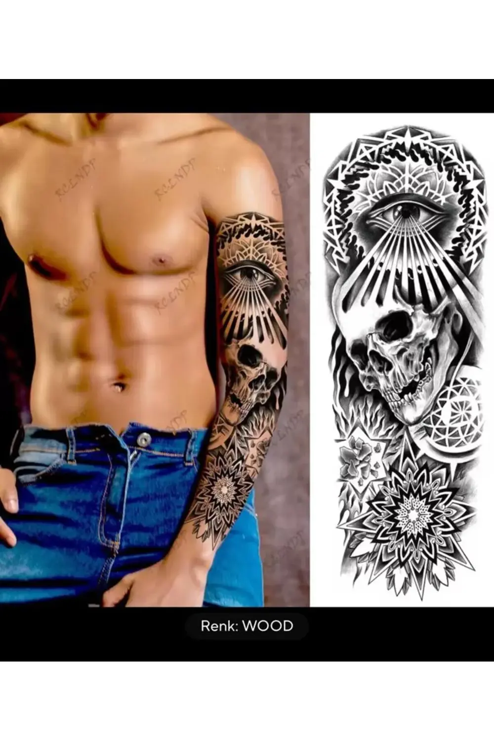 gerçek görünümlü 3d suya dayanıklı kol bacak kaplama geçici dövme