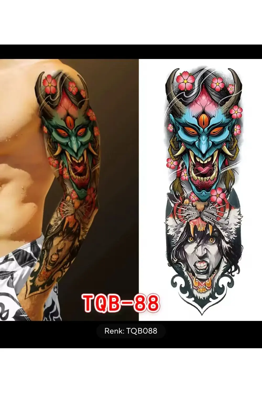 Gerçek Görünümlü 3d Suya Dayanıklı Kol Bacak Kaplama Geçici Dövme