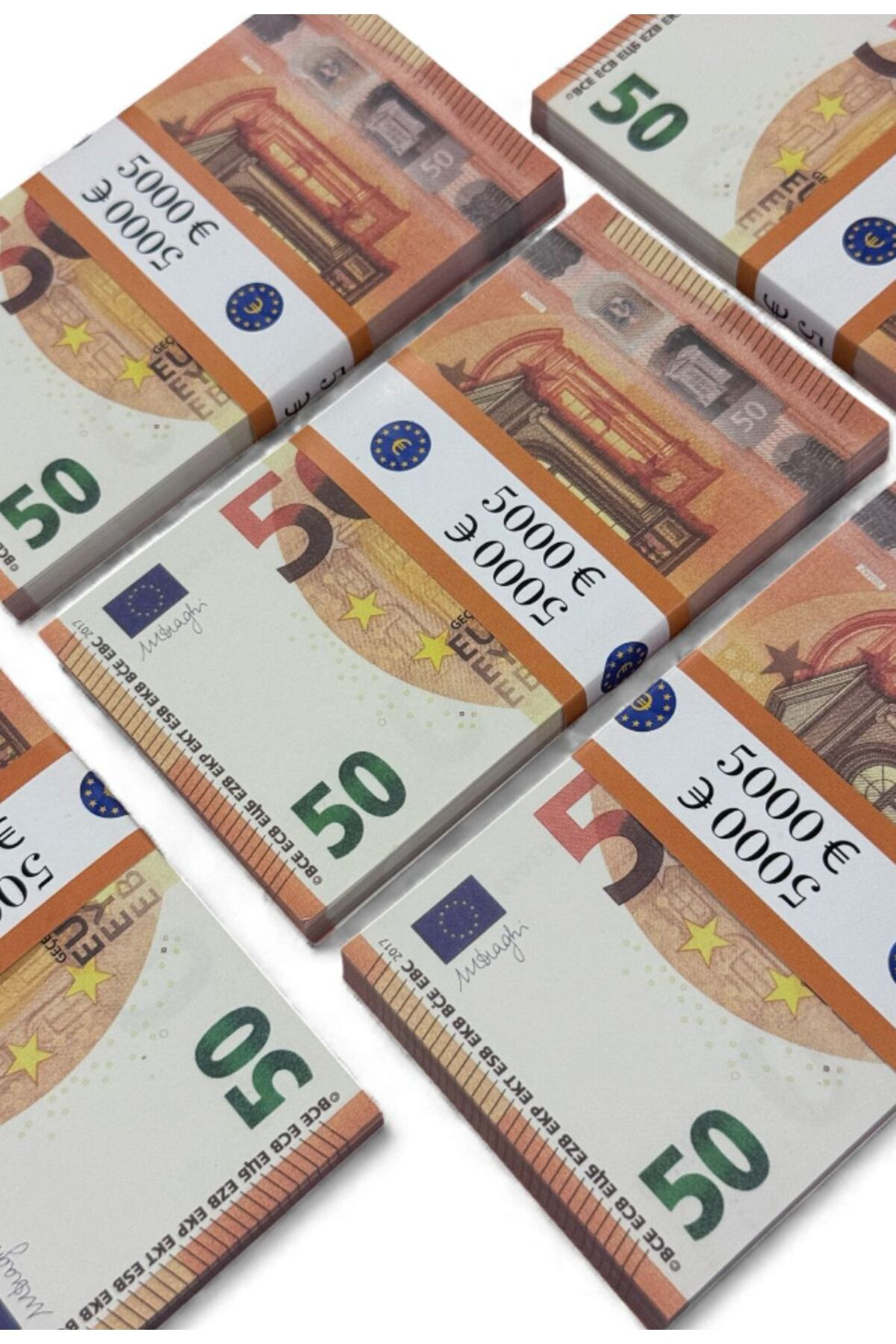 Gerçek Görünümlü 5 Deste 50 € Şaka Parası – Düğün, Koleksiyon İçi