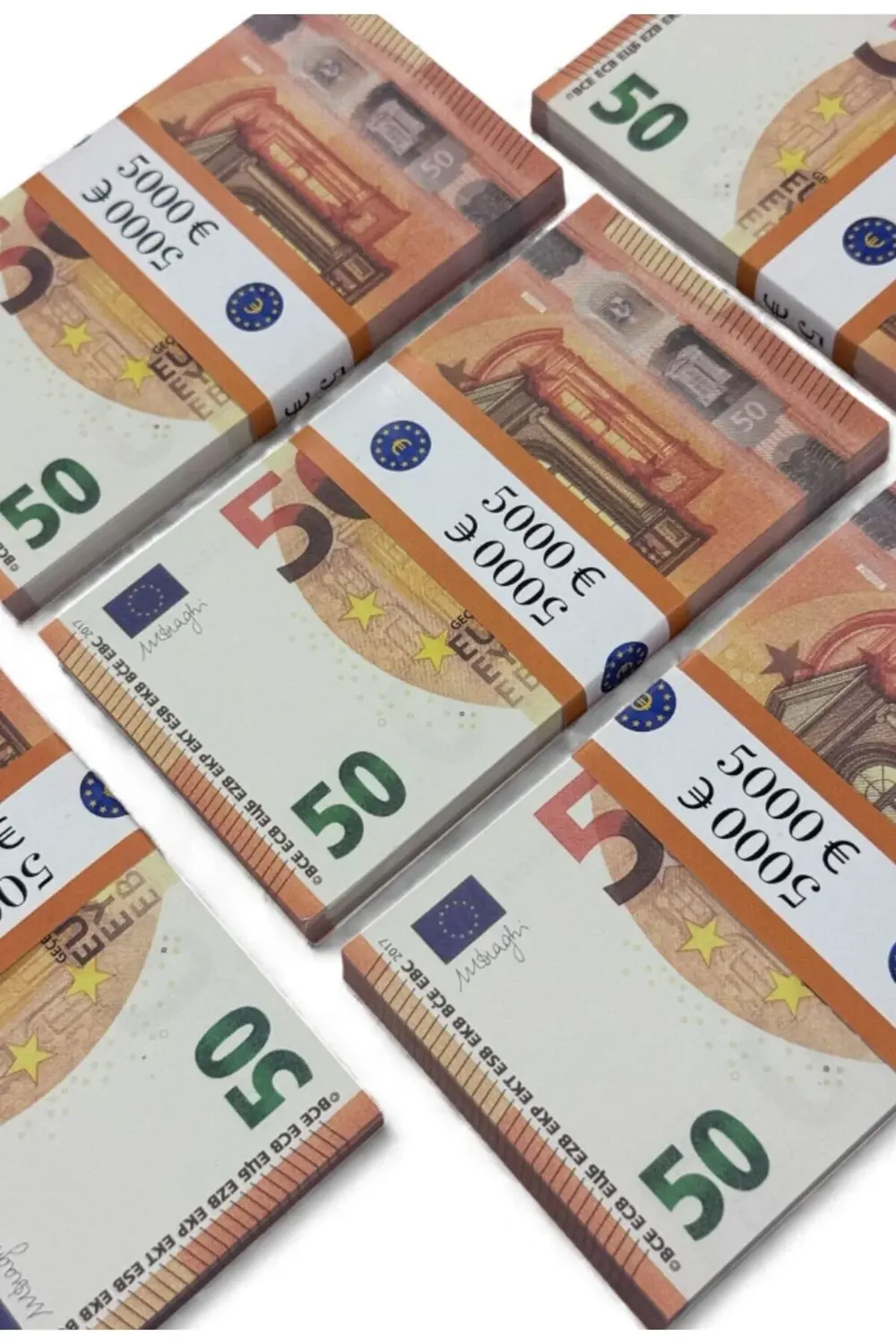 Gerçek Görünümlü 5 Deste 50 € Şaka Parası – Düğün, Koleksiyon İçi