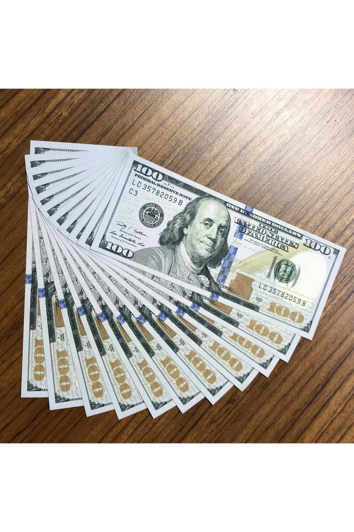 GerçekÇi 1. Kalite Gramajlı 10000 Dolar 1 Deste Tiktok İnstagram 