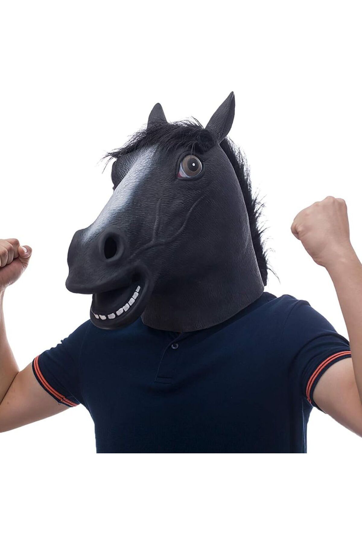 Gerçekçi At Kafası Maskesi Siyah Renk