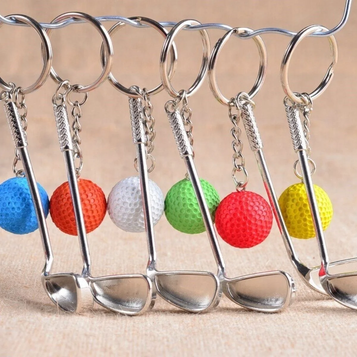 Gerçekçi Golf Tasarımlı Şık Anahtarlık Kolye Çanta Süsü Golf Keychain