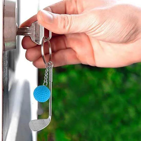 Gerçekçi Golf Tasarımlı Şık Anahtarlık Kolye Çanta Süsü Golf Keychain
