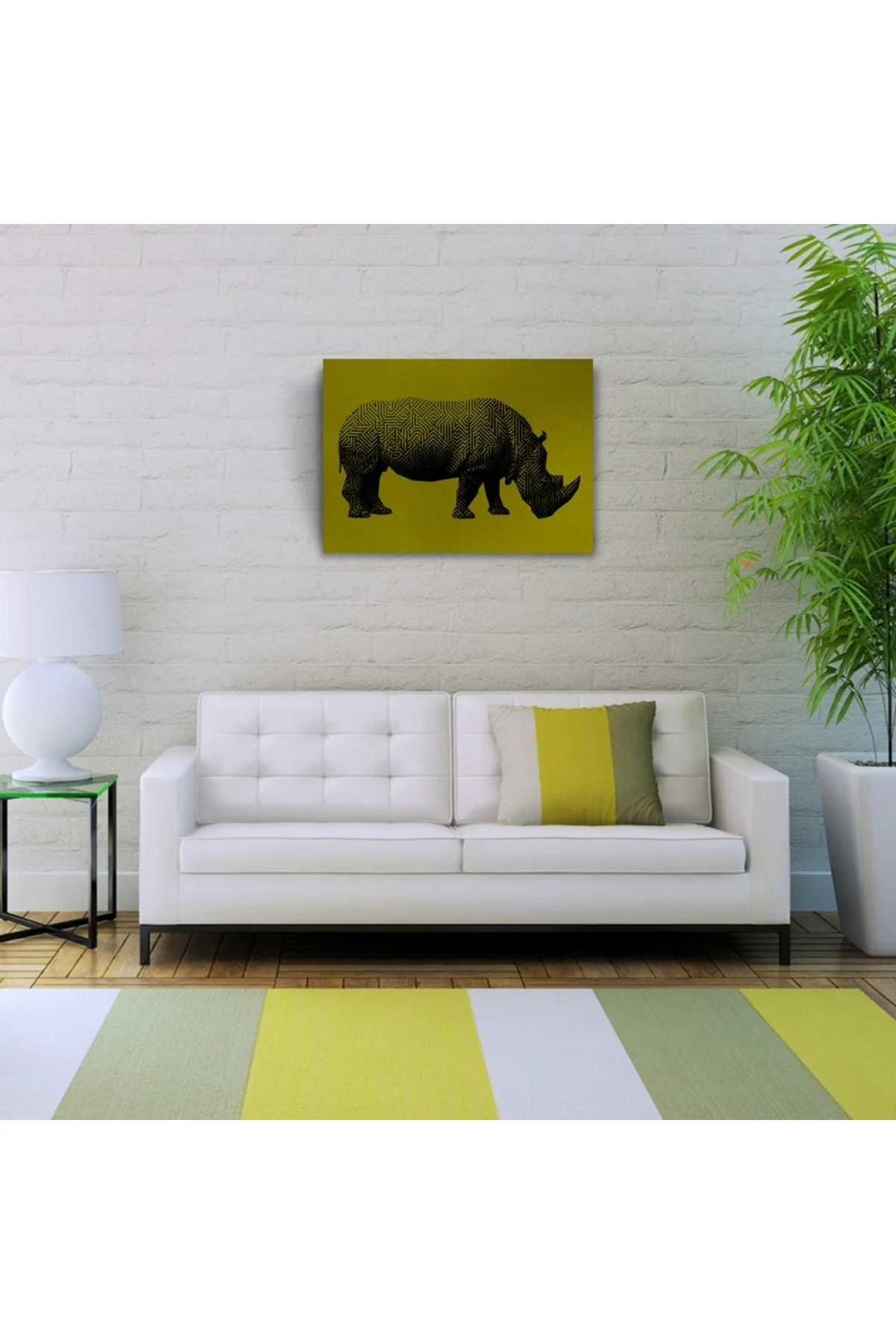 Gergedan , Hipopotam Soyut Çalışma Kanvas Tablo 50 x 70