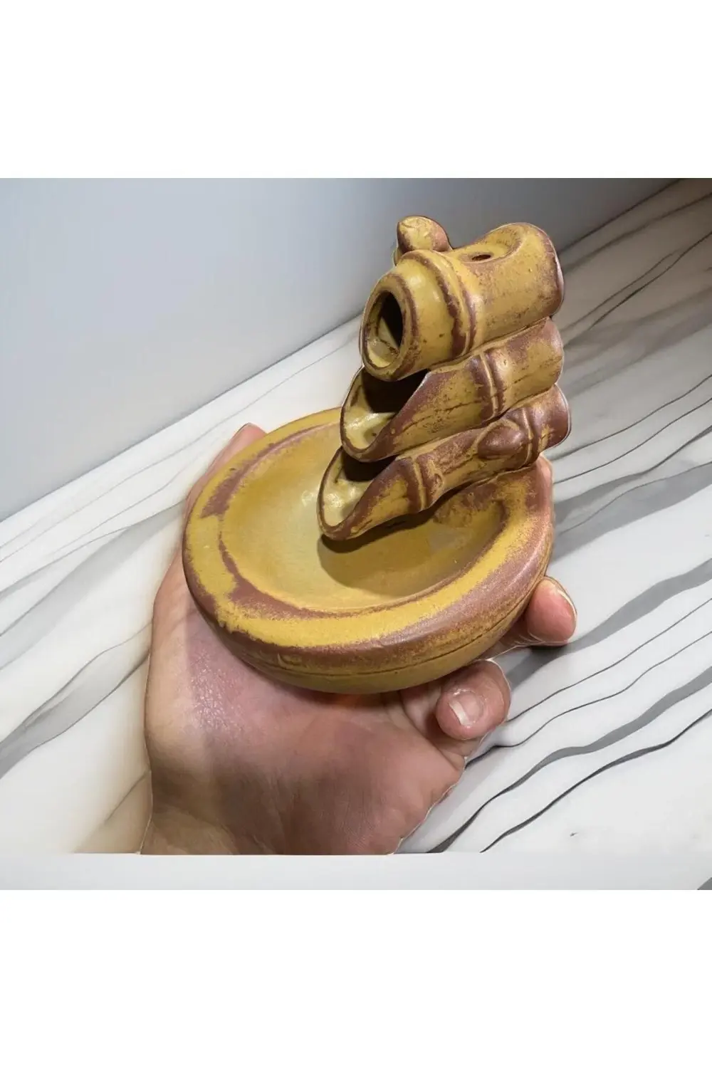 Geri Akışlı Bambu Seramik Tütsülük