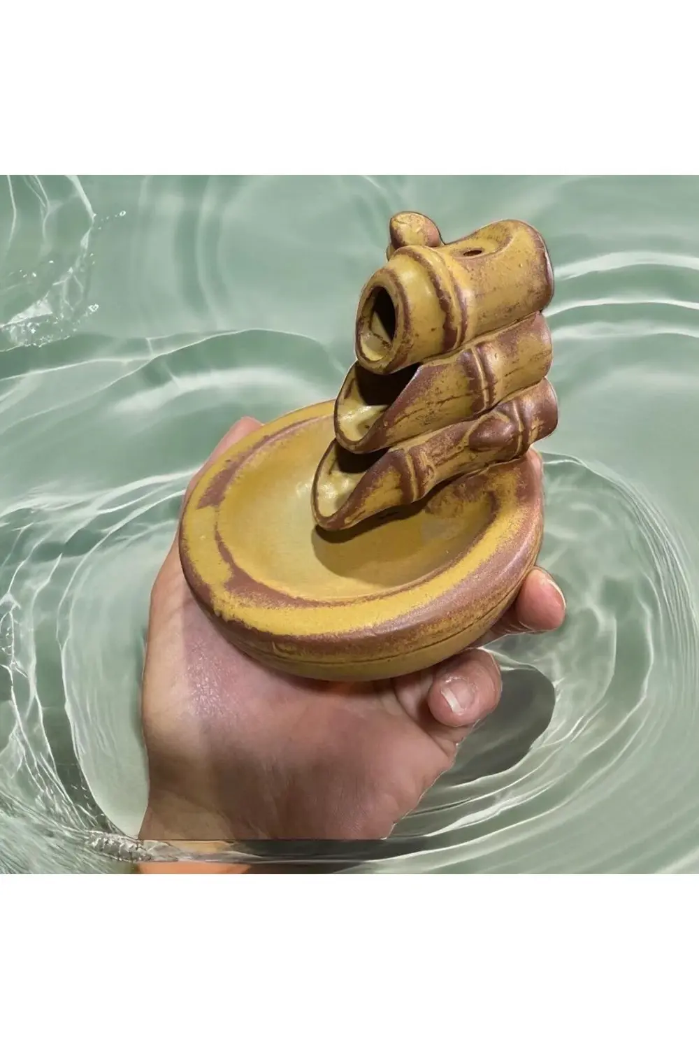 Geri Akışlı Bambu Seramik Tütsülük