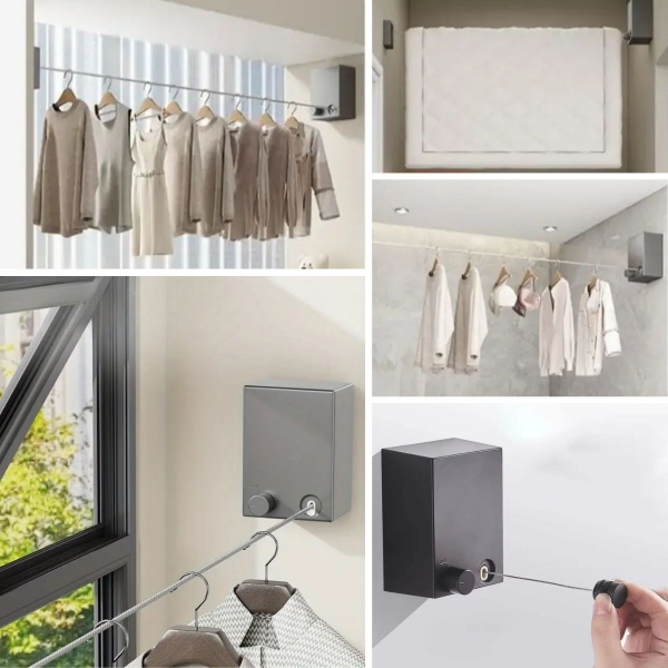 Geri Çekilebilir Pratik Çamaşır Kurutma İpi