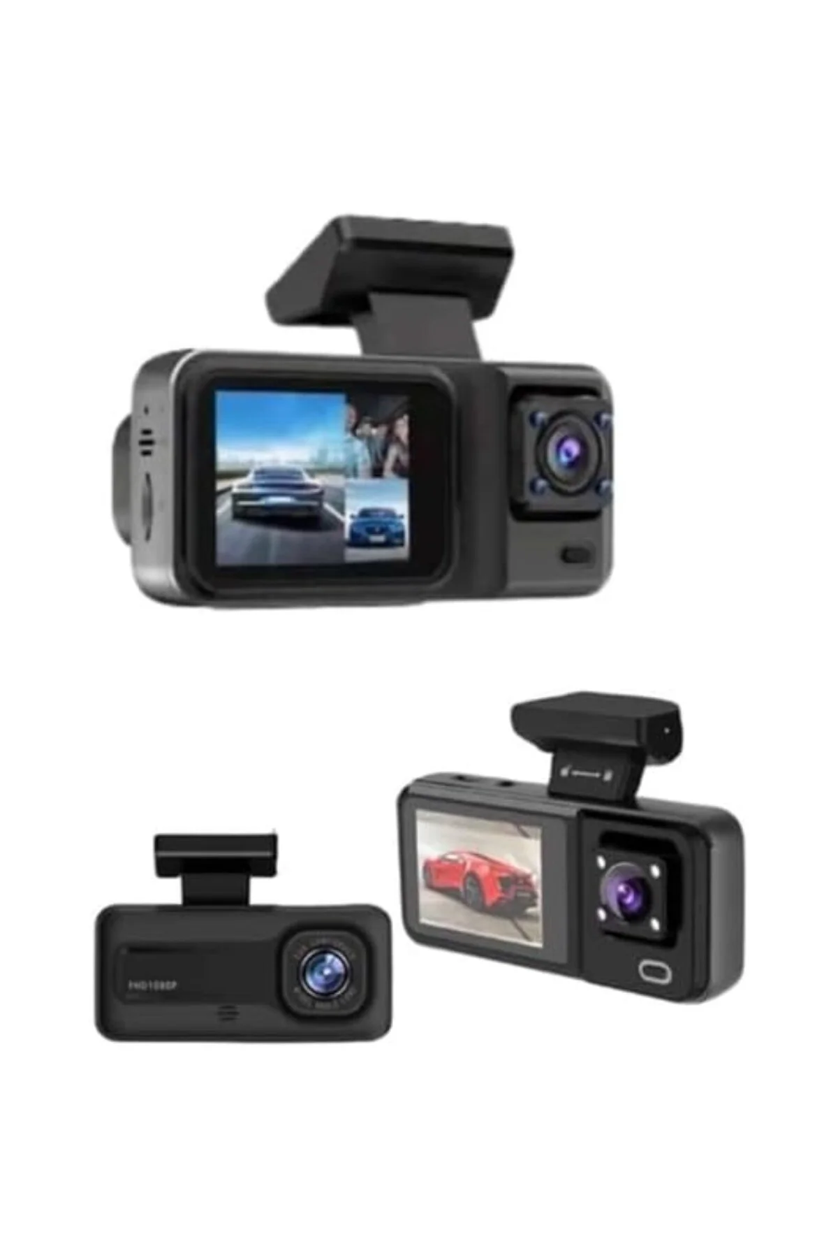 Geri Görüş Destekli Full HD Araç Kamerası – Gelişmiş 3 Kameralı K
