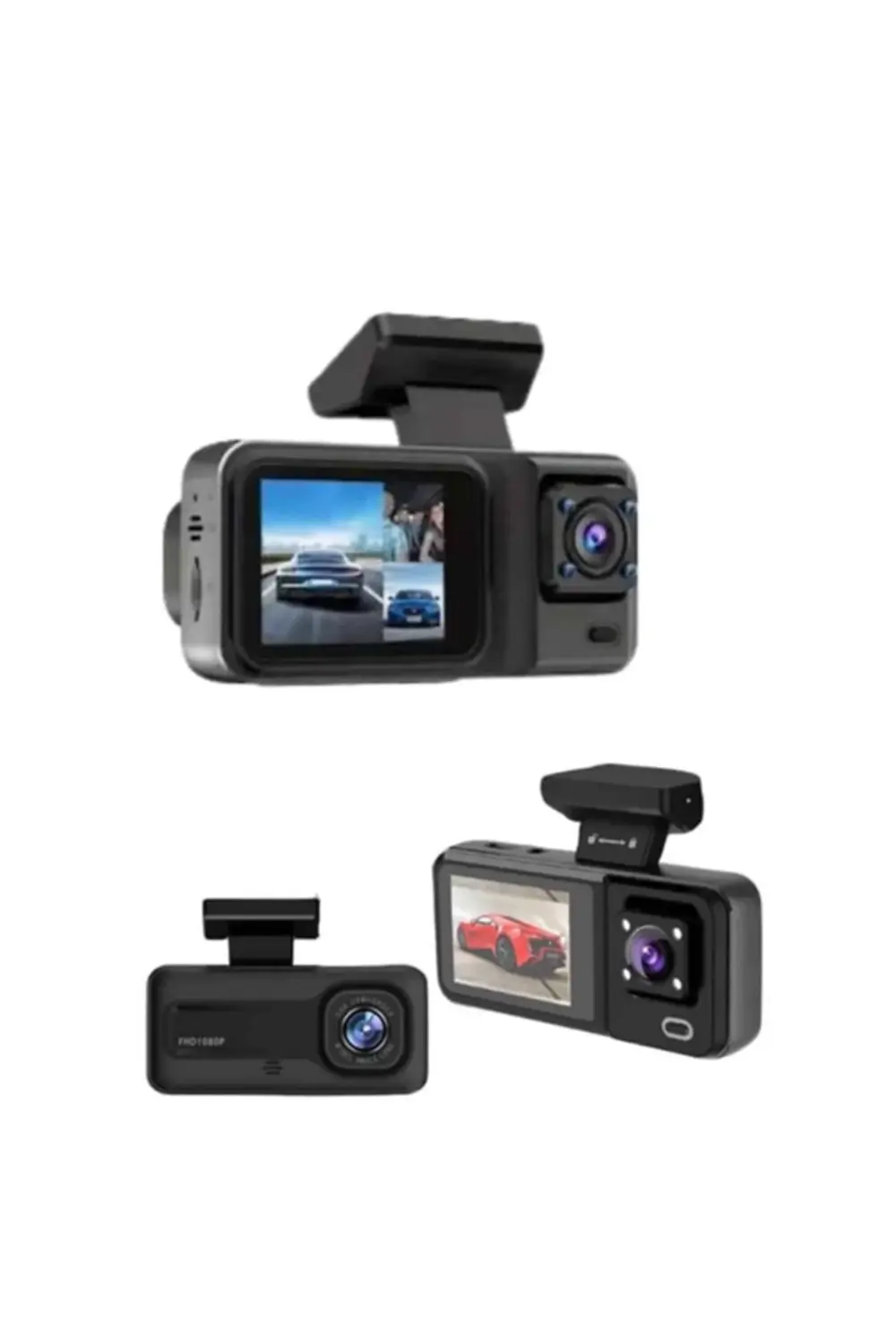 Geri Görüş Destekli Full HD Araç Kamerası – Gelişmiş 3 Kameralı K