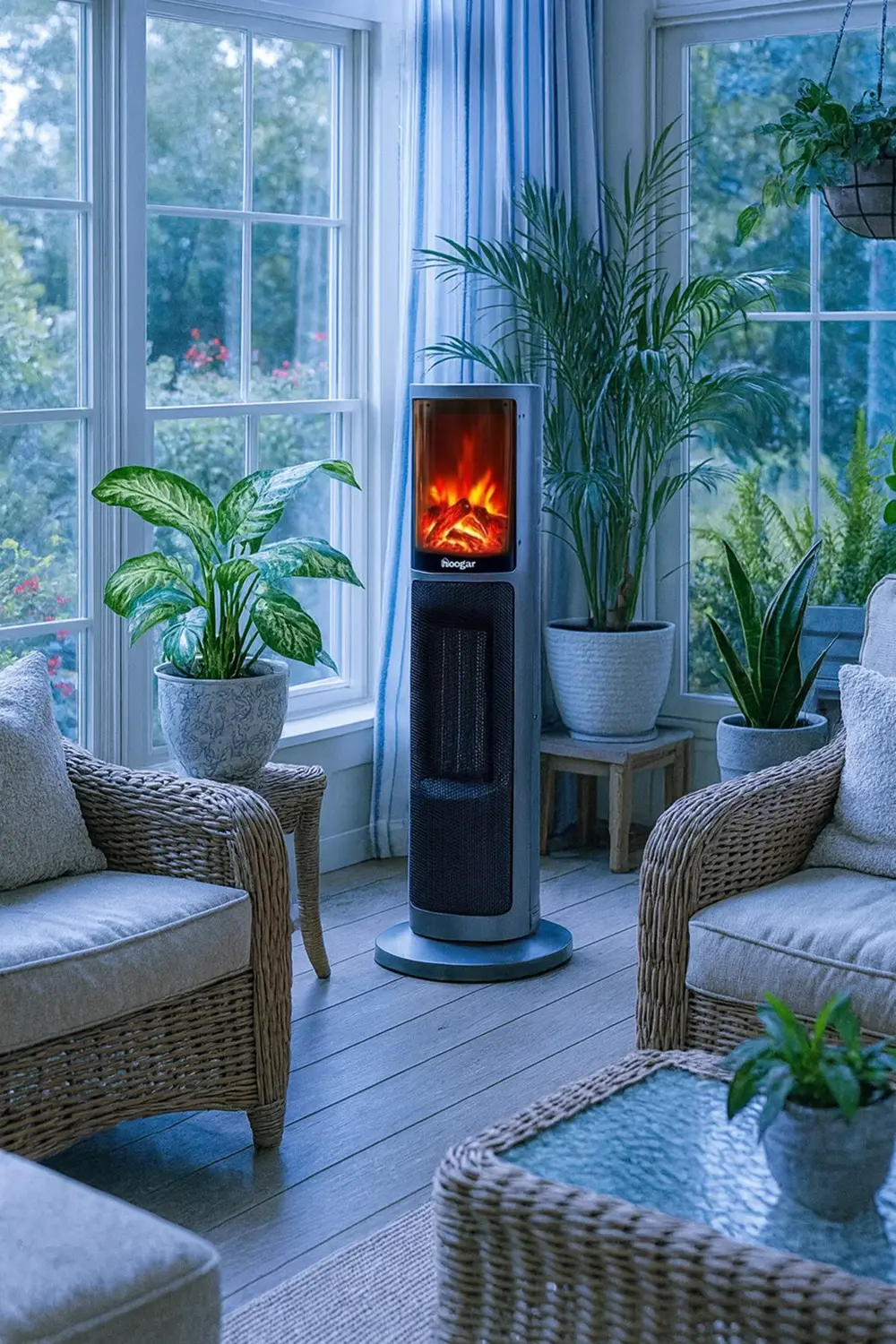 German 2075 L Grey Oben Seri OLED Şömineli Ekran Dijital Kule Tip