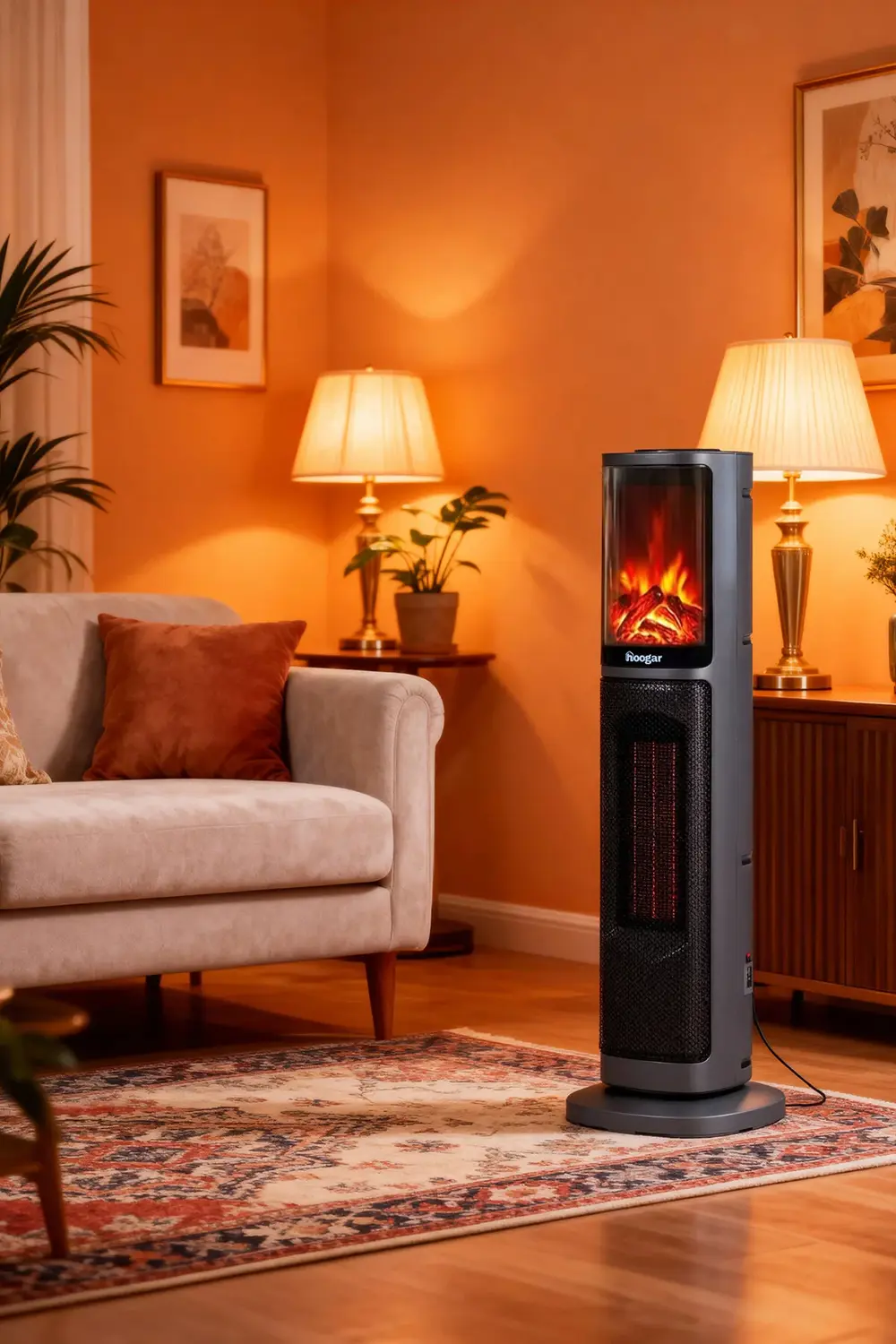 German 2075 L Grey Oben Seri OLED Şömineli Ekran Dijital Kule Tip