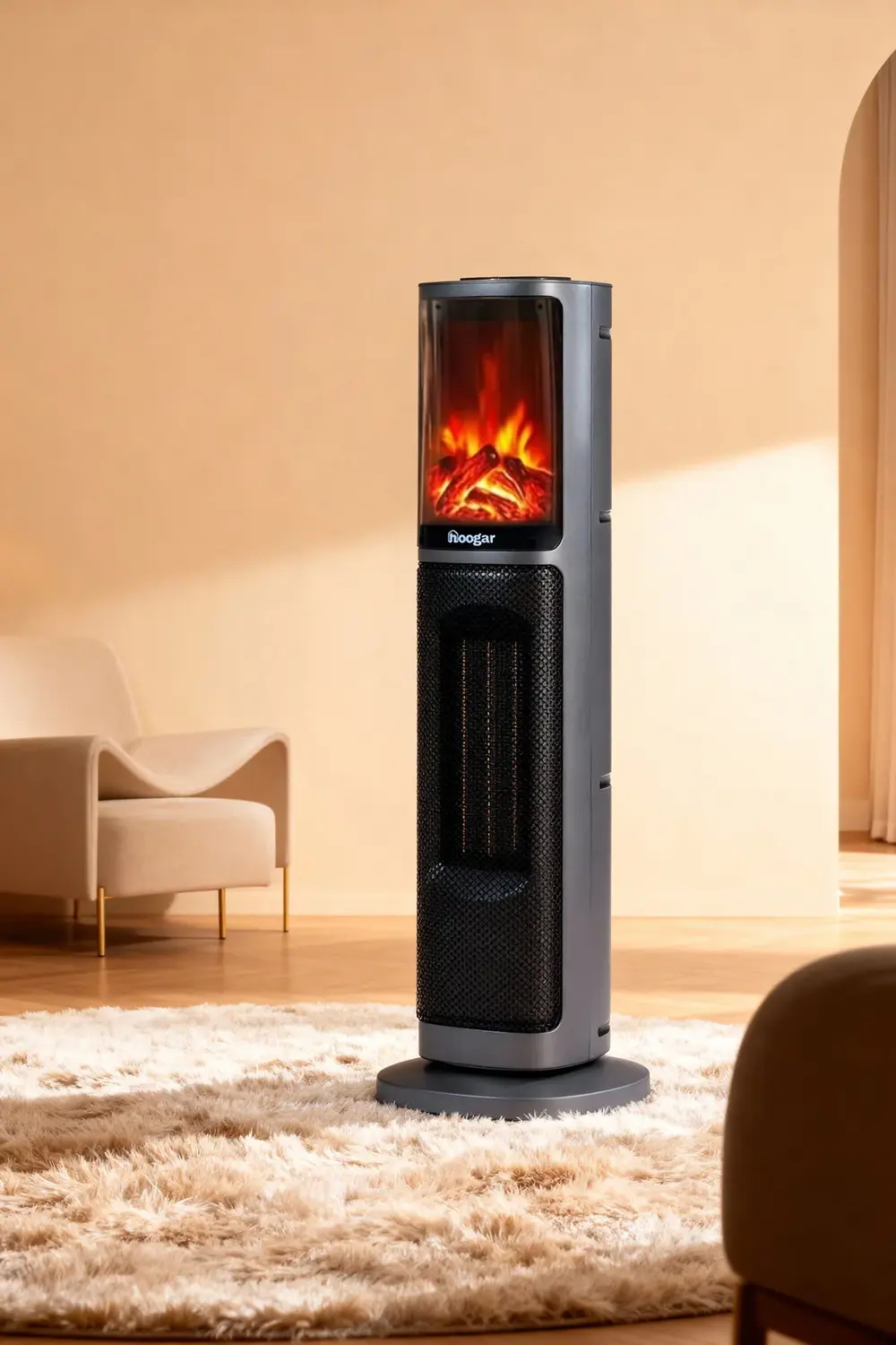 German 2075 L Grey Oben Seri OLED Şömineli Ekran Dijital Kule Tip