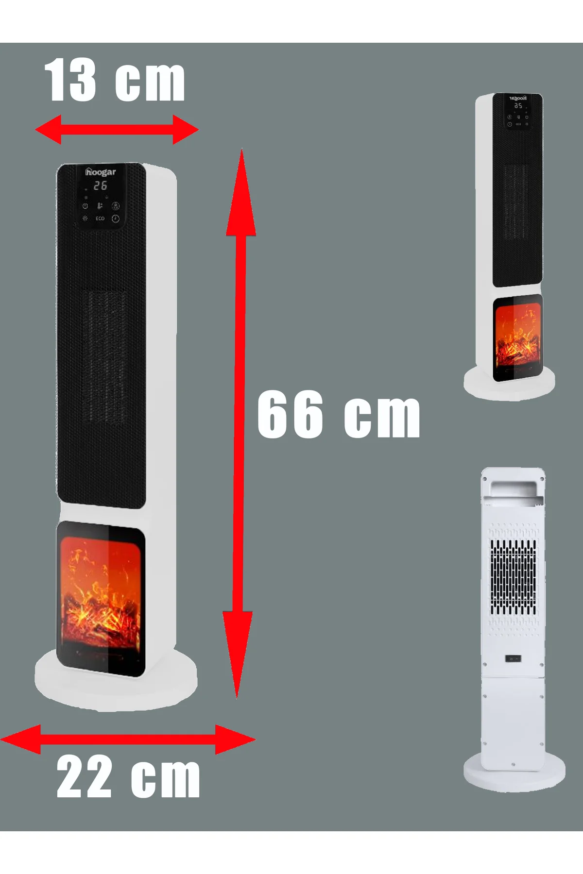 German 2701 L White OLED Şömineli Ekran Dijital Göstergeli Serami