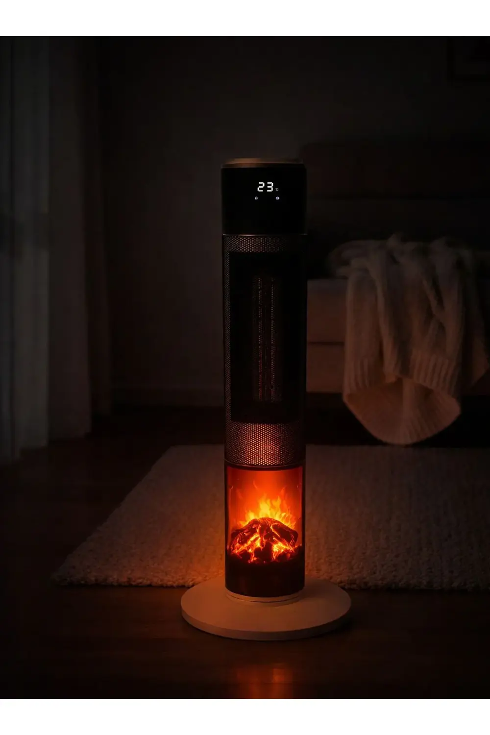 German HG-WHIO White Oval Seri OLED Şömineli Ekran Dijital Kule T