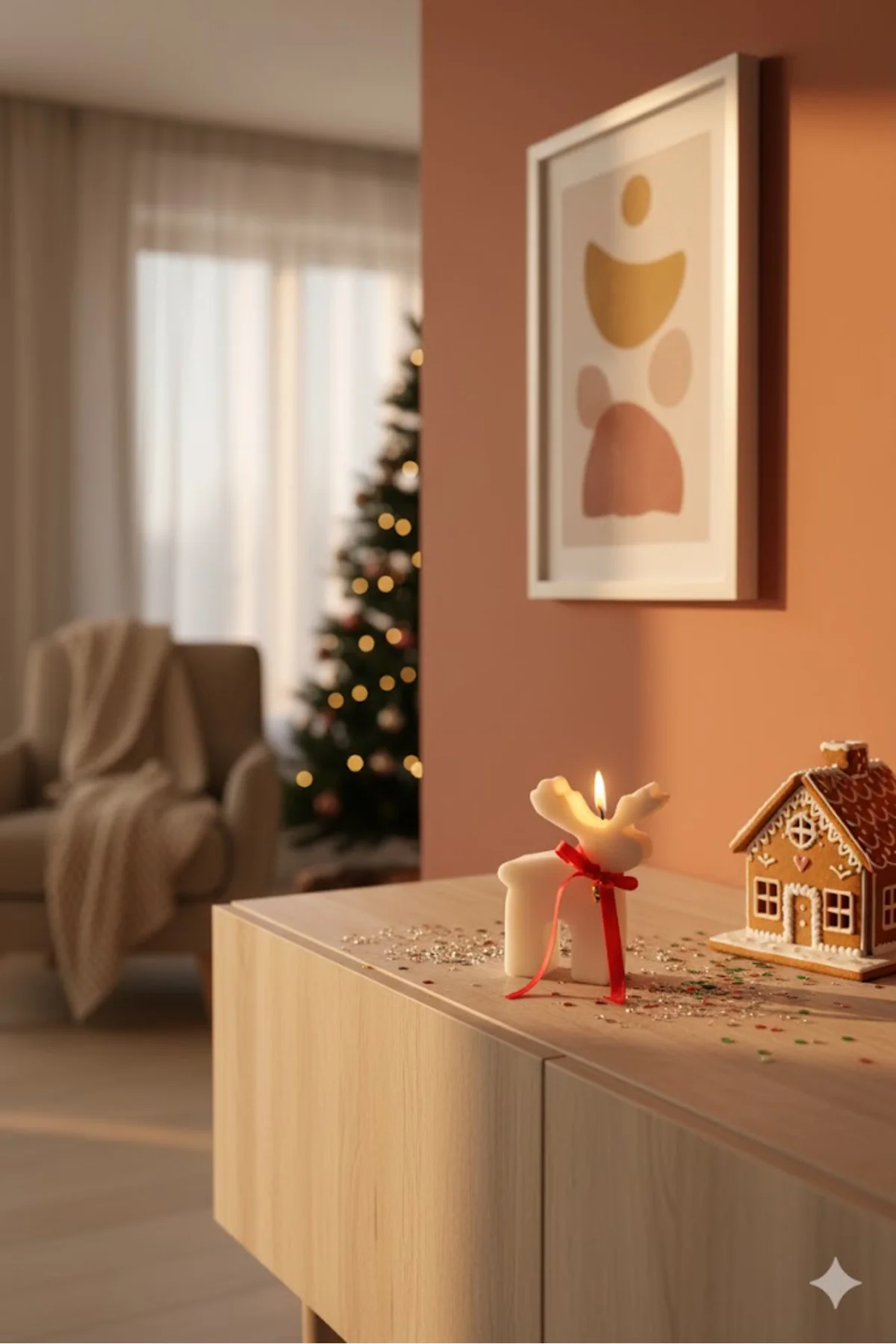 Geyik Figürlü Dekoratif Mum – Ev & Masa Üstü Aksesuar – Şık Tasar